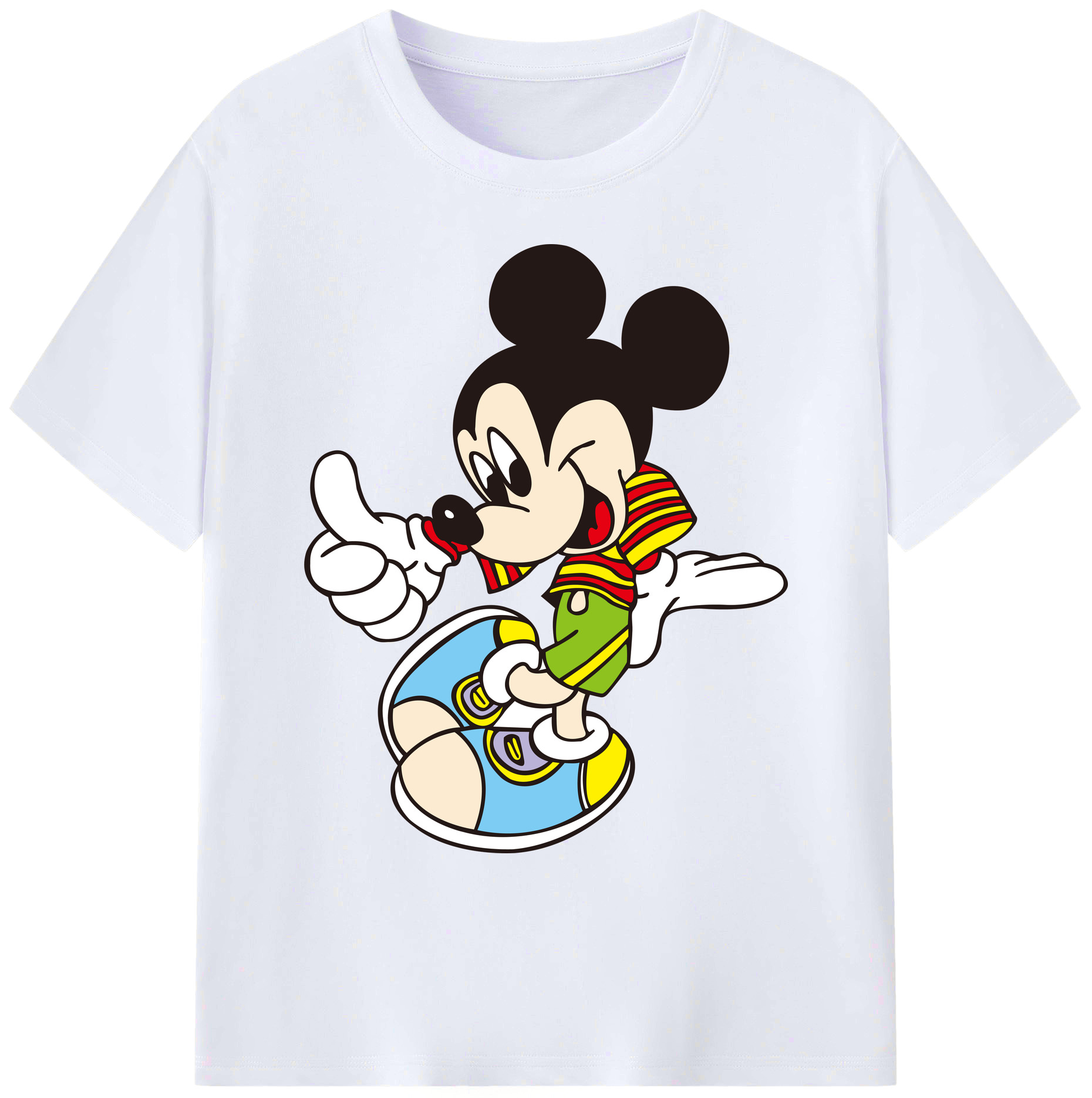 ミッキーマウス Mickey Mouse 綿100％ メンズ半袖Tシャツ｜肌触りやわらか＆通気性