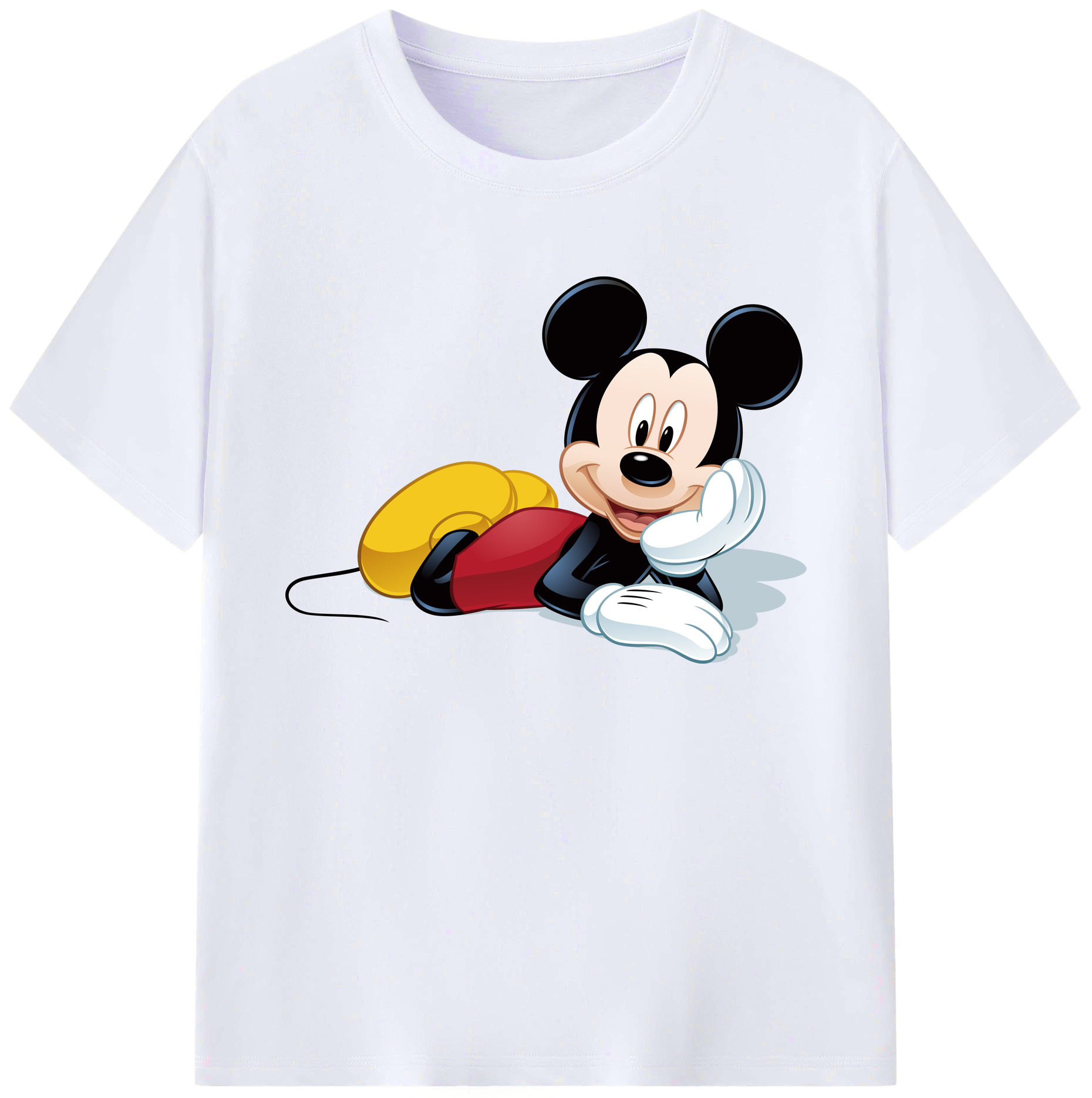 ミッキーマウス Mickey Mouse 綿100％ メンズ半袖Tシャツ｜肌触りやわらか＆通気性