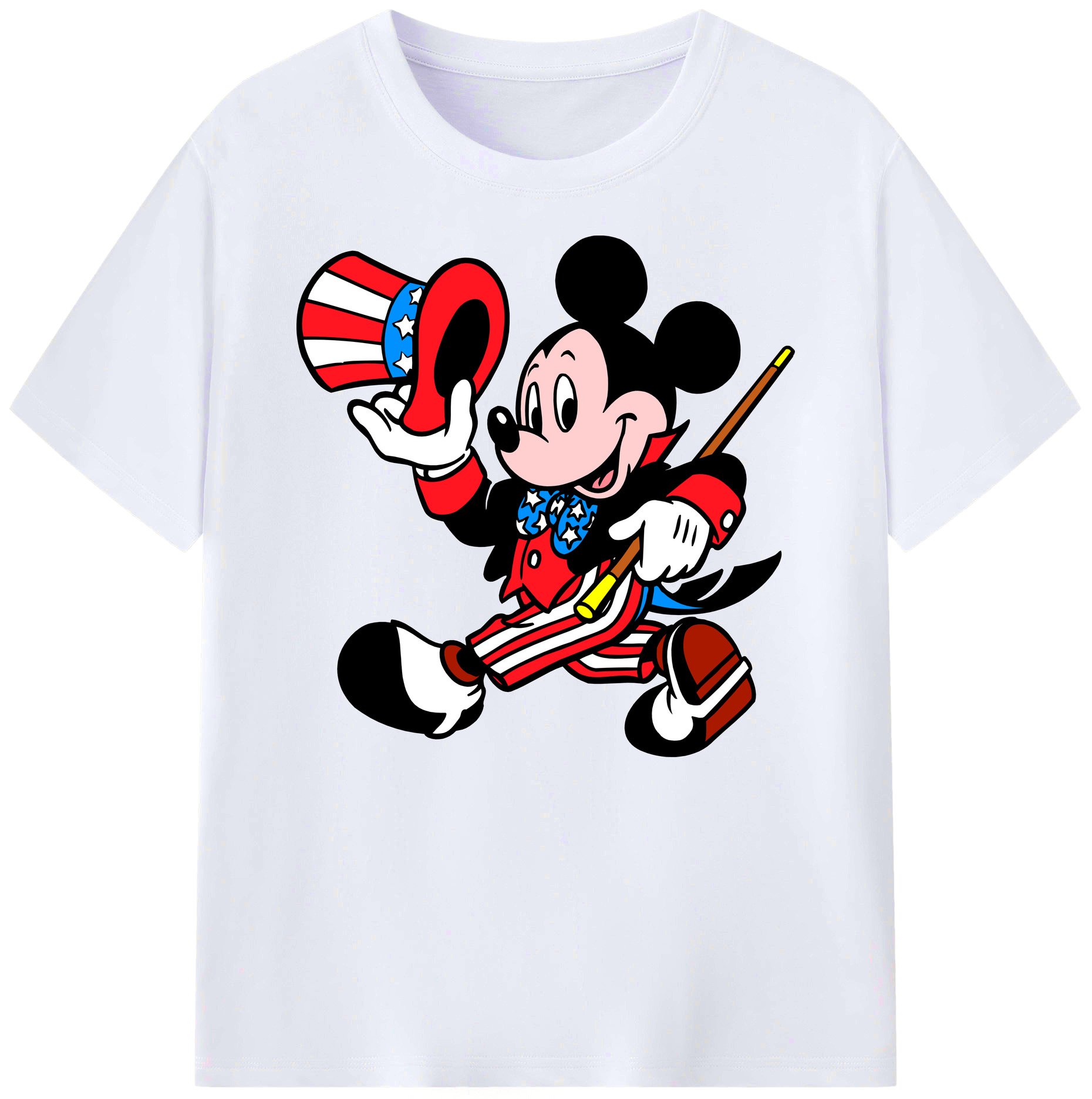ミッキーマウス Mickey Mouse 綿100％ メンズ半袖Tシャツ｜肌触りやわらか＆通気性