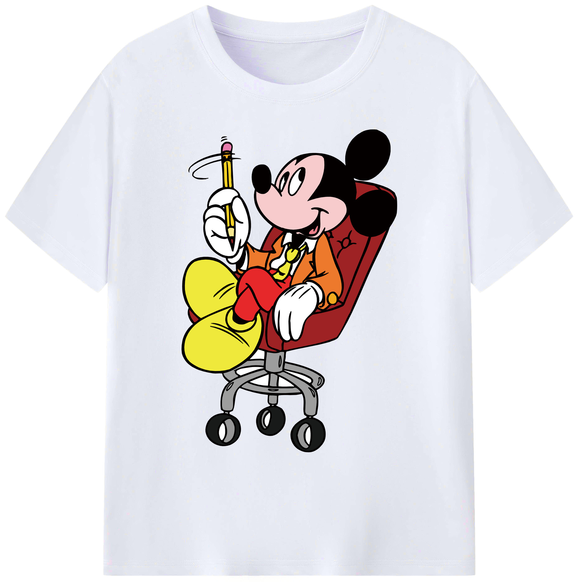 ミッキーマウス Mickey Mouse 綿100％ メンズ半袖Tシャツ｜肌触りやわらか＆通気性