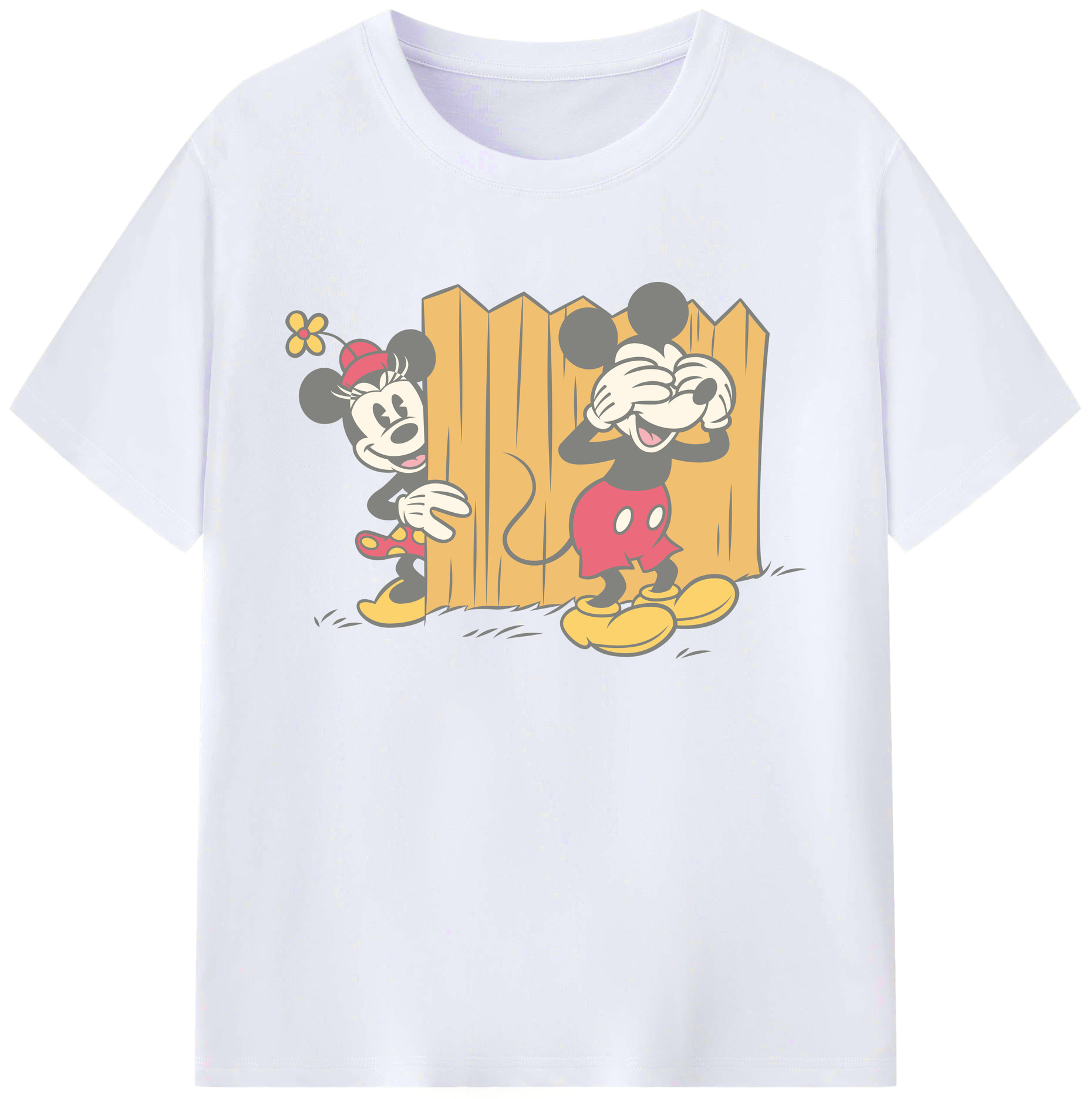 ミッキーマウス Mickey Mouse 綿100％ メンズ半袖Tシャツ｜肌触りやわらか＆通気性