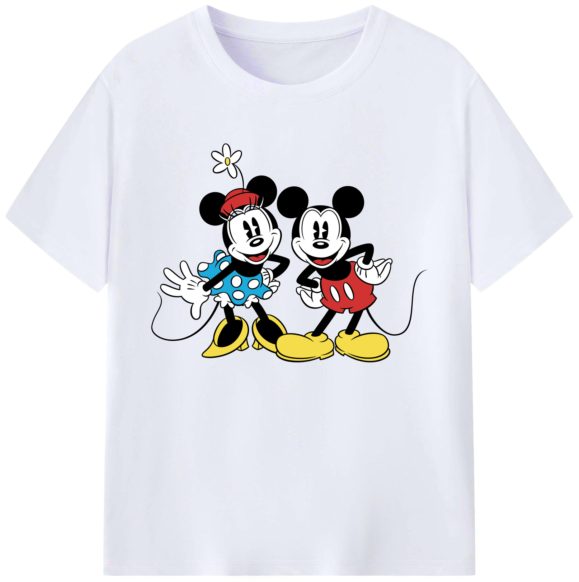 ミッキーマウス Mickey Mouse 綿100％ メンズ半袖Tシャツ｜肌触りやわらか＆通気性