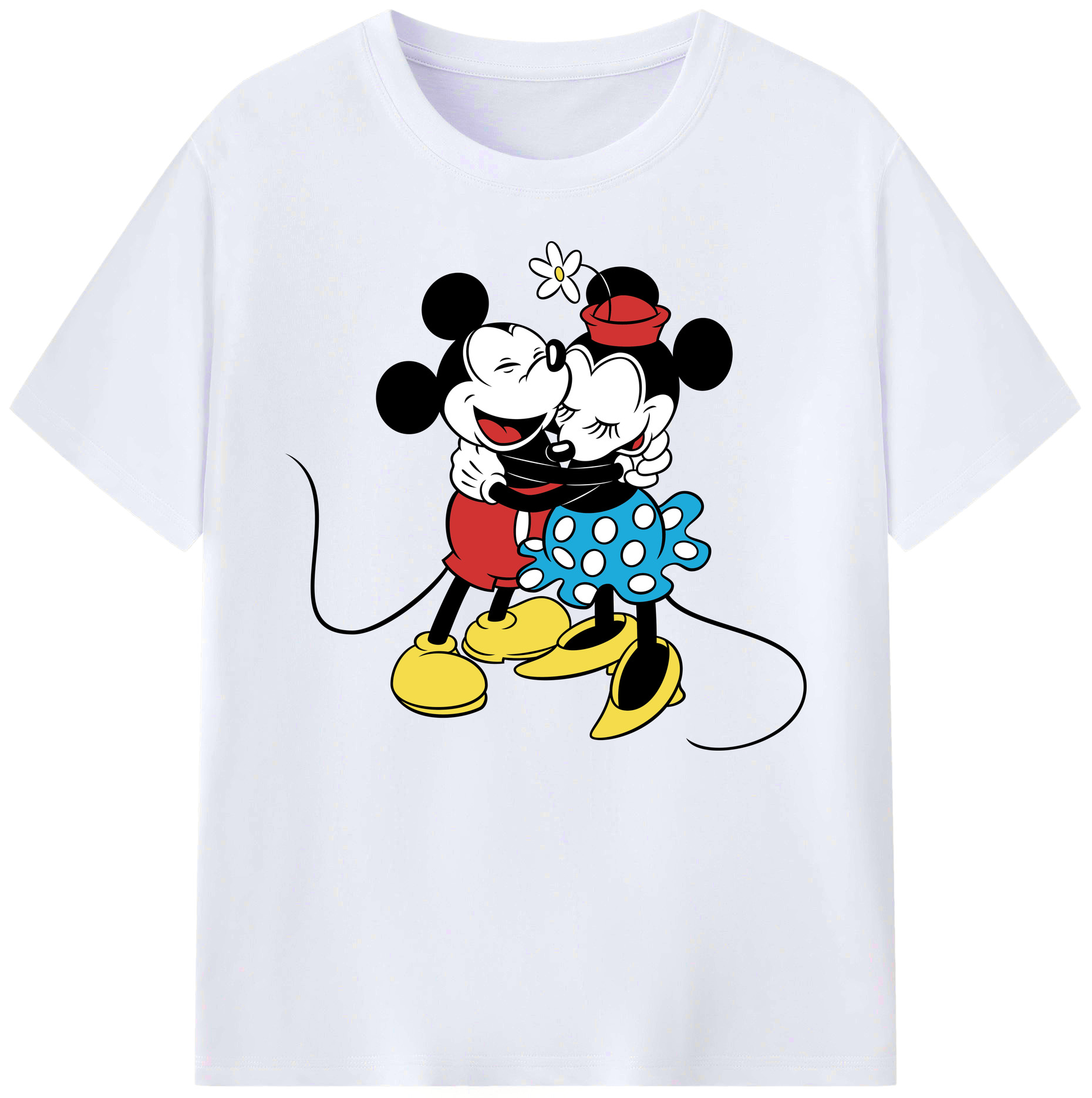 ミッキーマウス Mickey Mouse 綿100％ メンズ半袖Tシャツ｜肌触りやわらか＆通気性