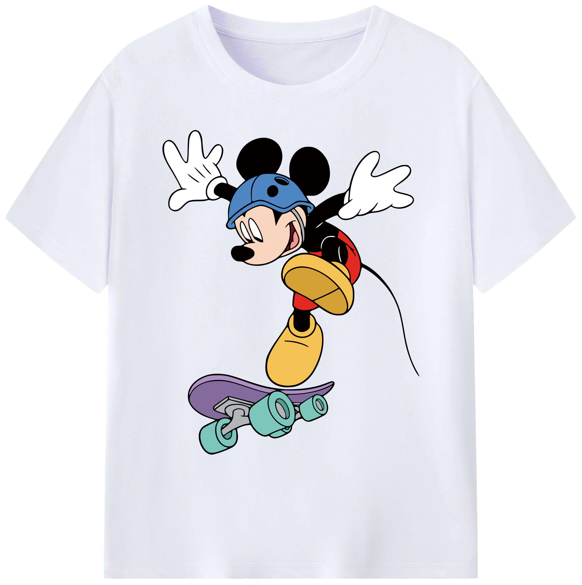ミッキーマウス Mickey Mouse 綿100％ メンズ半袖Tシャツ｜肌触りやわらか＆通気性