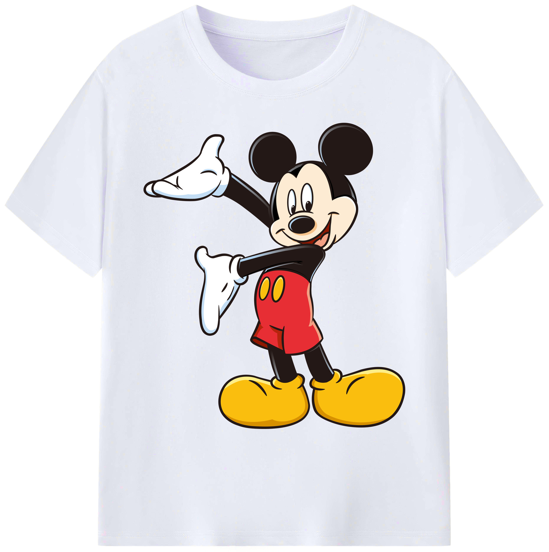 ミッキーマウス Mickey Mouse 綿100％ メンズ半袖Tシャツ｜肌触りやわらか＆通気性