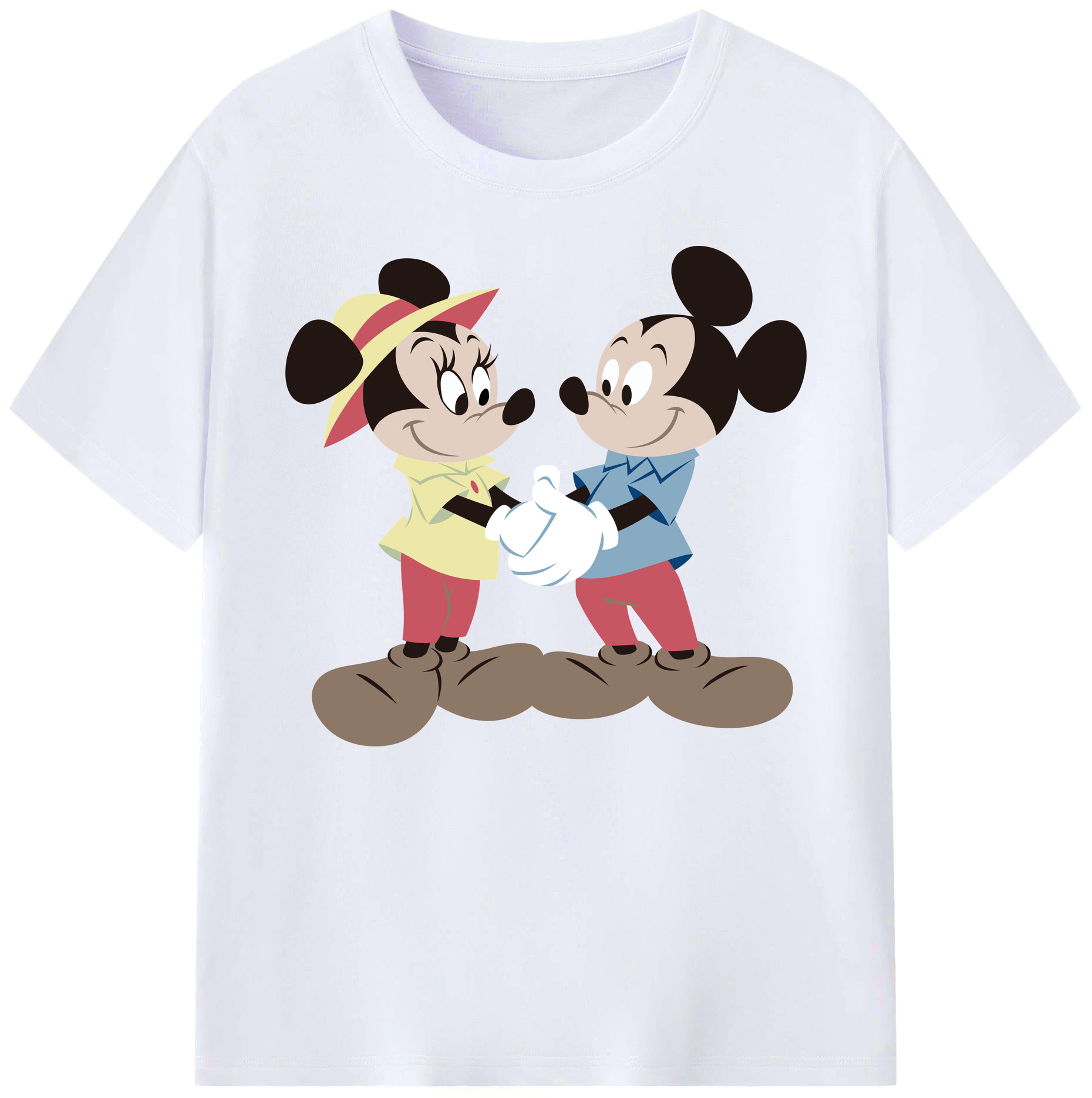 ミッキーマウス Mickey Mouse 綿100％ メンズ半袖Tシャツ｜肌触りやわらか＆通気性