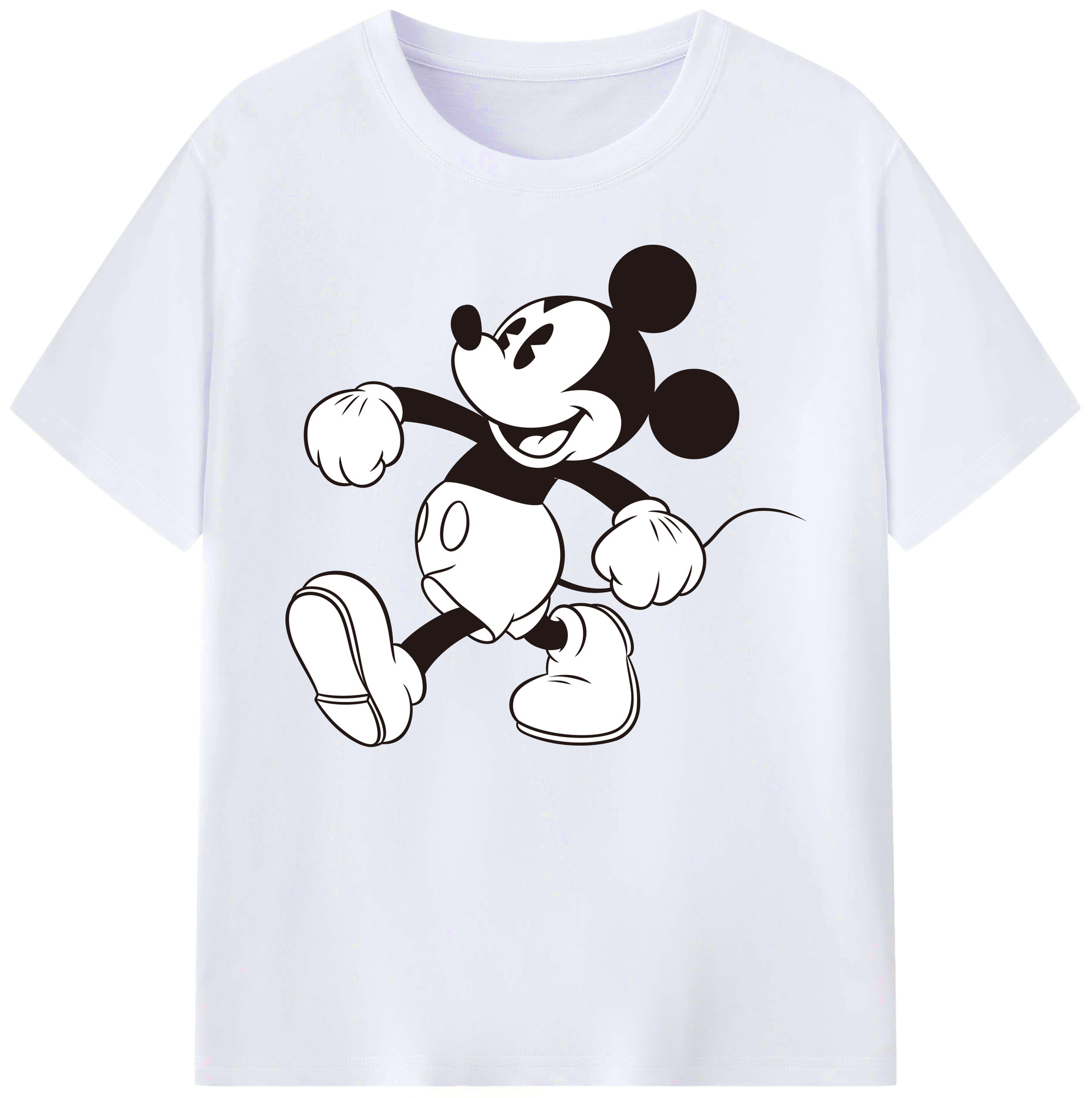 ミッキーマウス Mickey Mouse 綿100％ メンズ半袖Tシャツ｜肌触りやわらか＆通気性