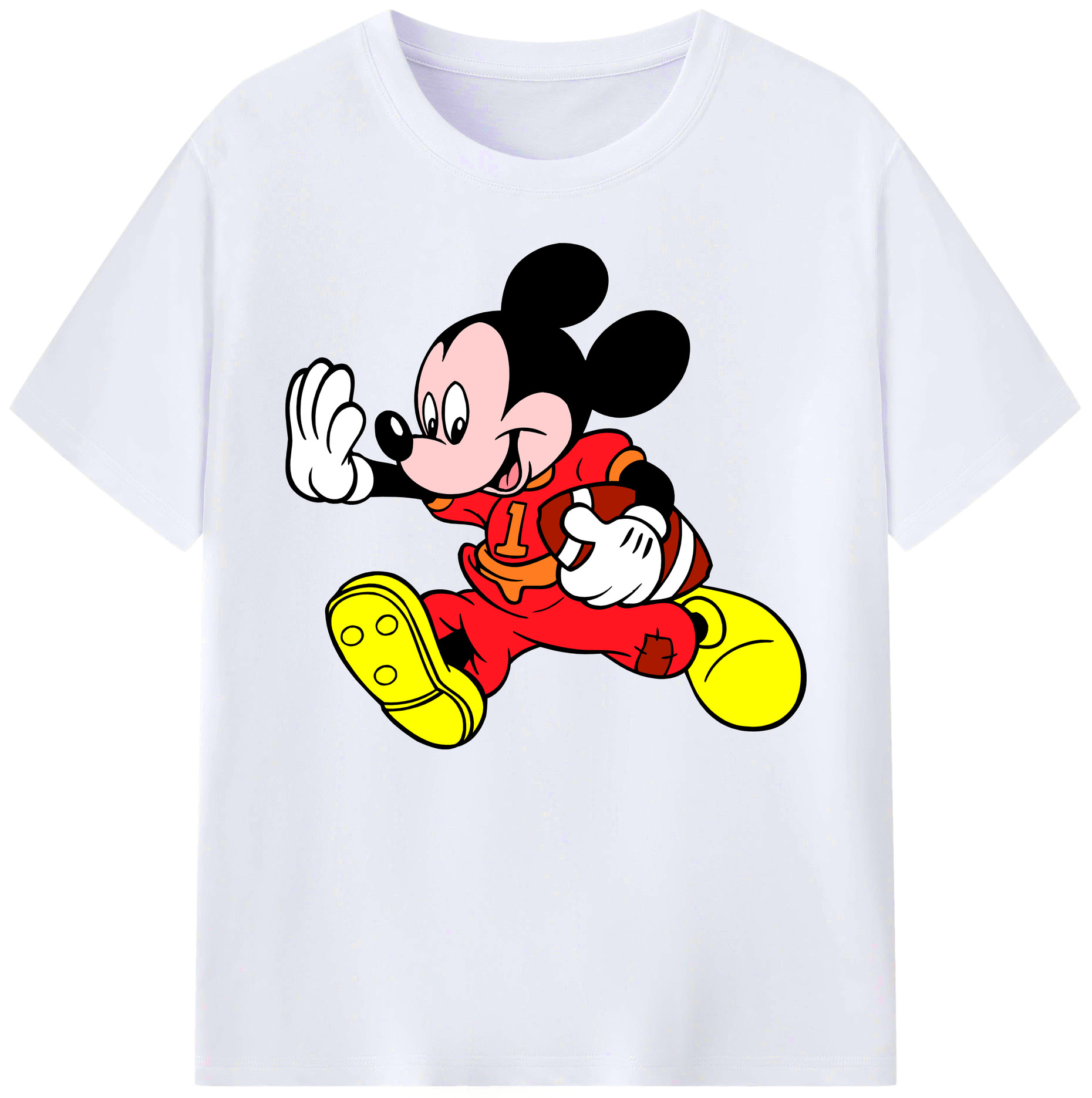 ミッキーマウス Mickey Mouse 綿100％ メンズ半袖Tシャツ｜肌触りやわらか＆通気性
