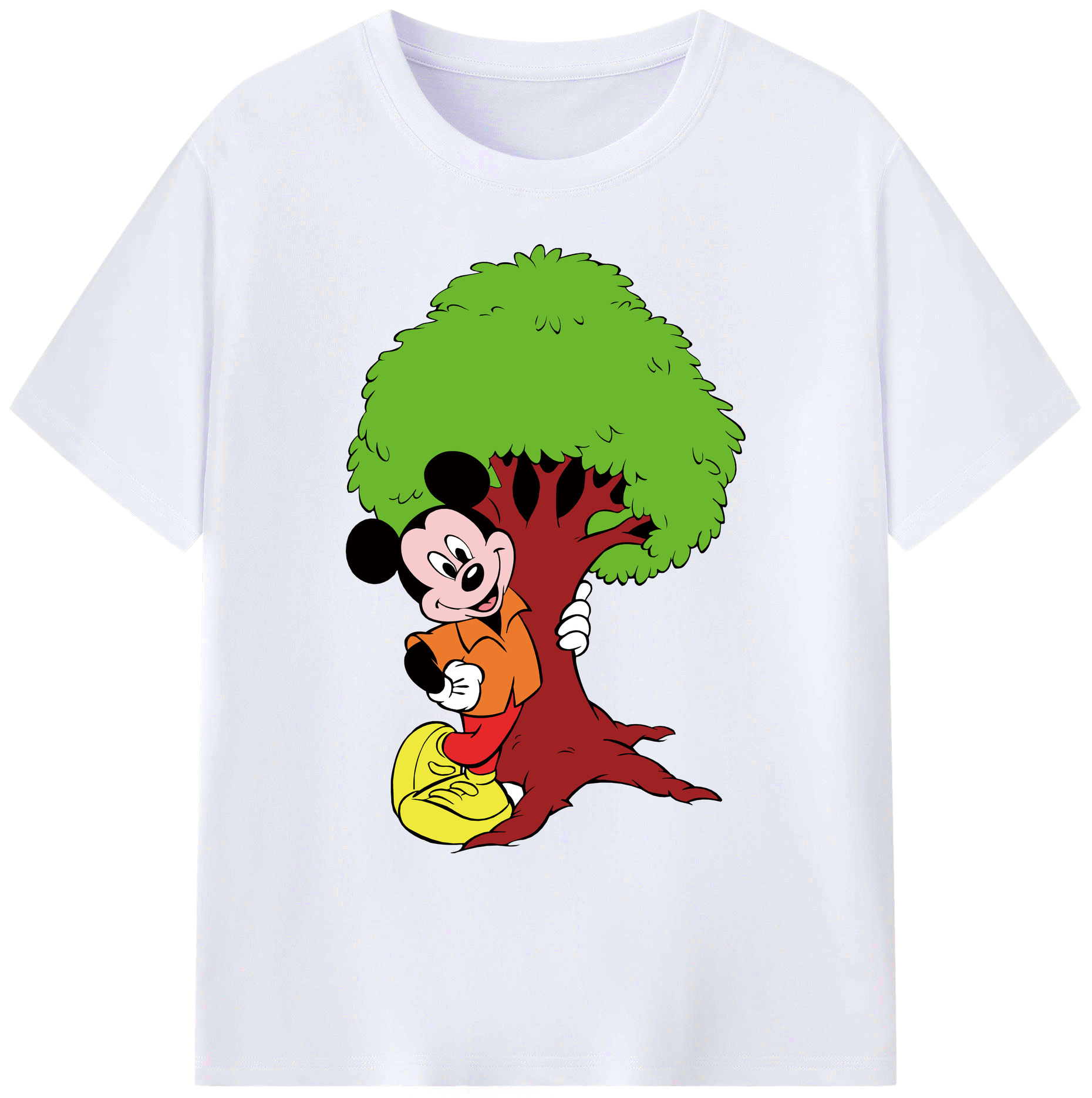 ミッキーマウス Mickey Mouse 綿100％ メンズ半袖Tシャツ｜肌触りやわらか＆通気性