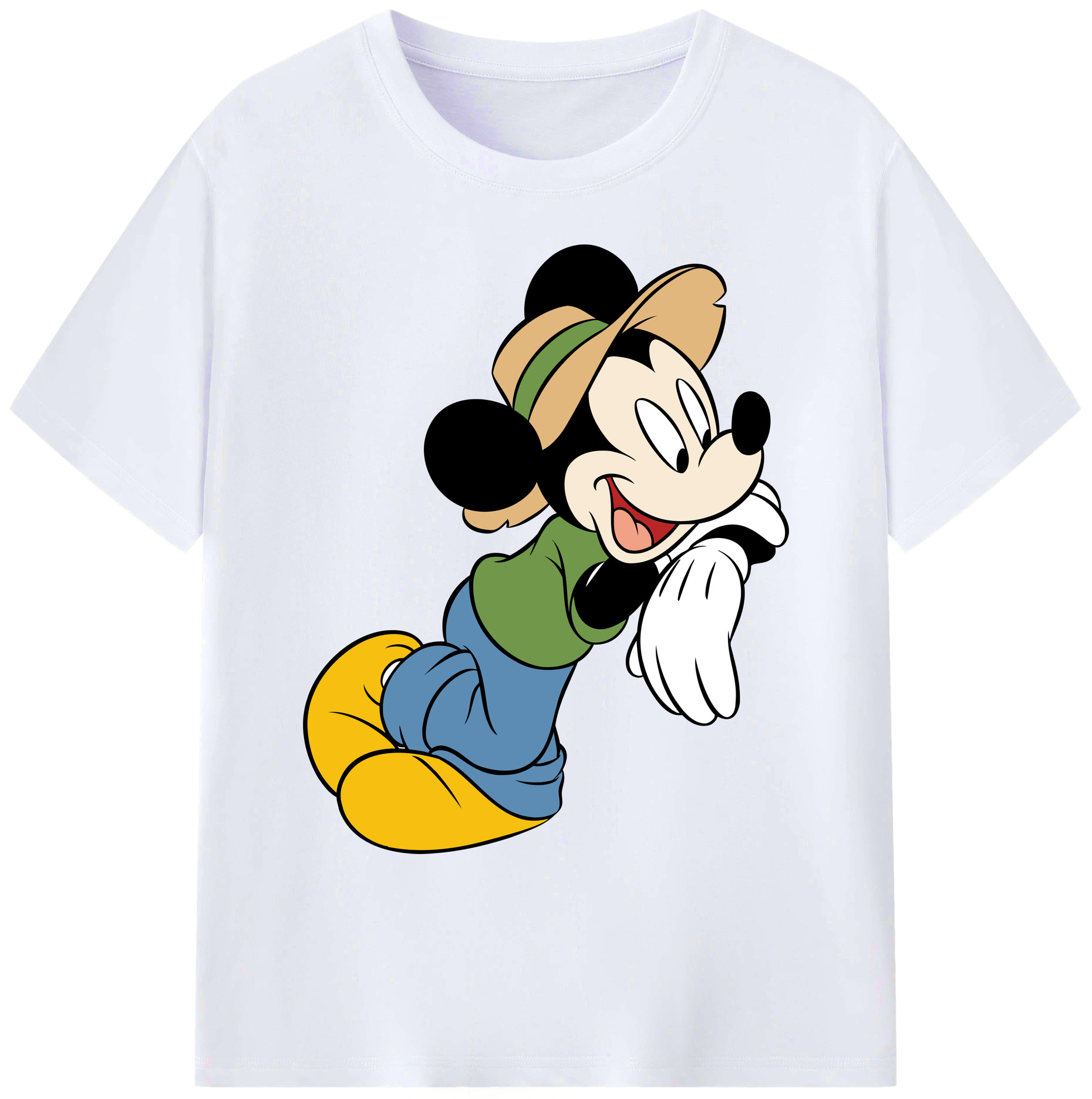 ミッキーマウス Mickey Mouse 綿100％ メンズ半袖Tシャツ｜肌触りやわらか＆通気性