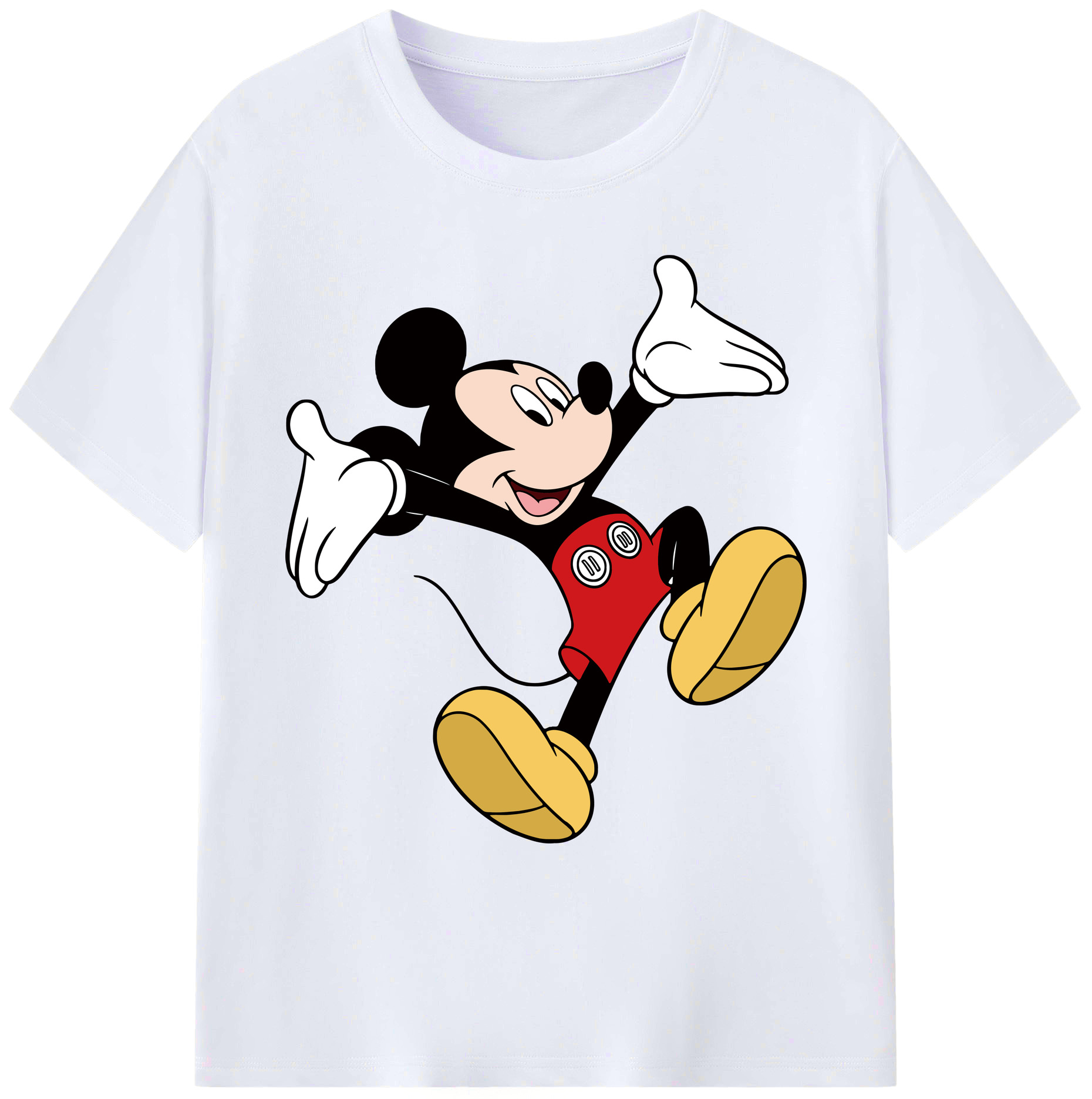 ミッキーマウス Mickey Mouse 綿100％ メンズ半袖Tシャツ｜肌触りやわらか＆通気性