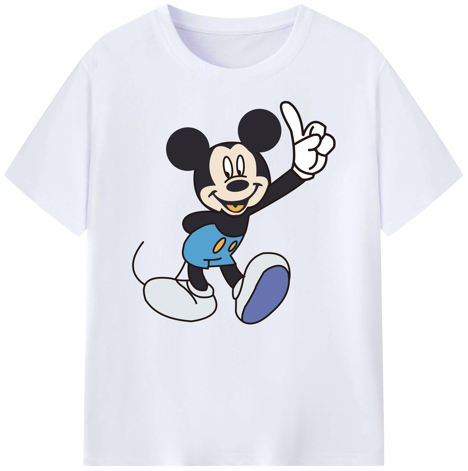 ミッキーマウス Mickey Mouse 綿100％ メンズ半袖Tシャツ｜肌触りやわらか＆通気性