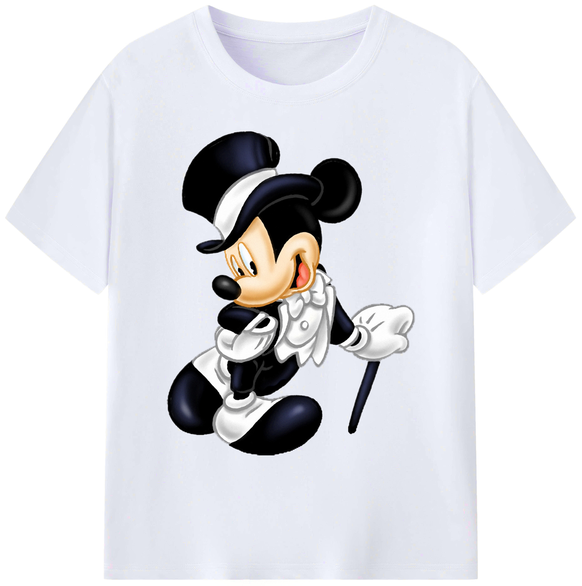 ミッキーマウス Mickey Mouse 綿100％ メンズ半袖Tシャツ｜肌触りやわらか＆通気性