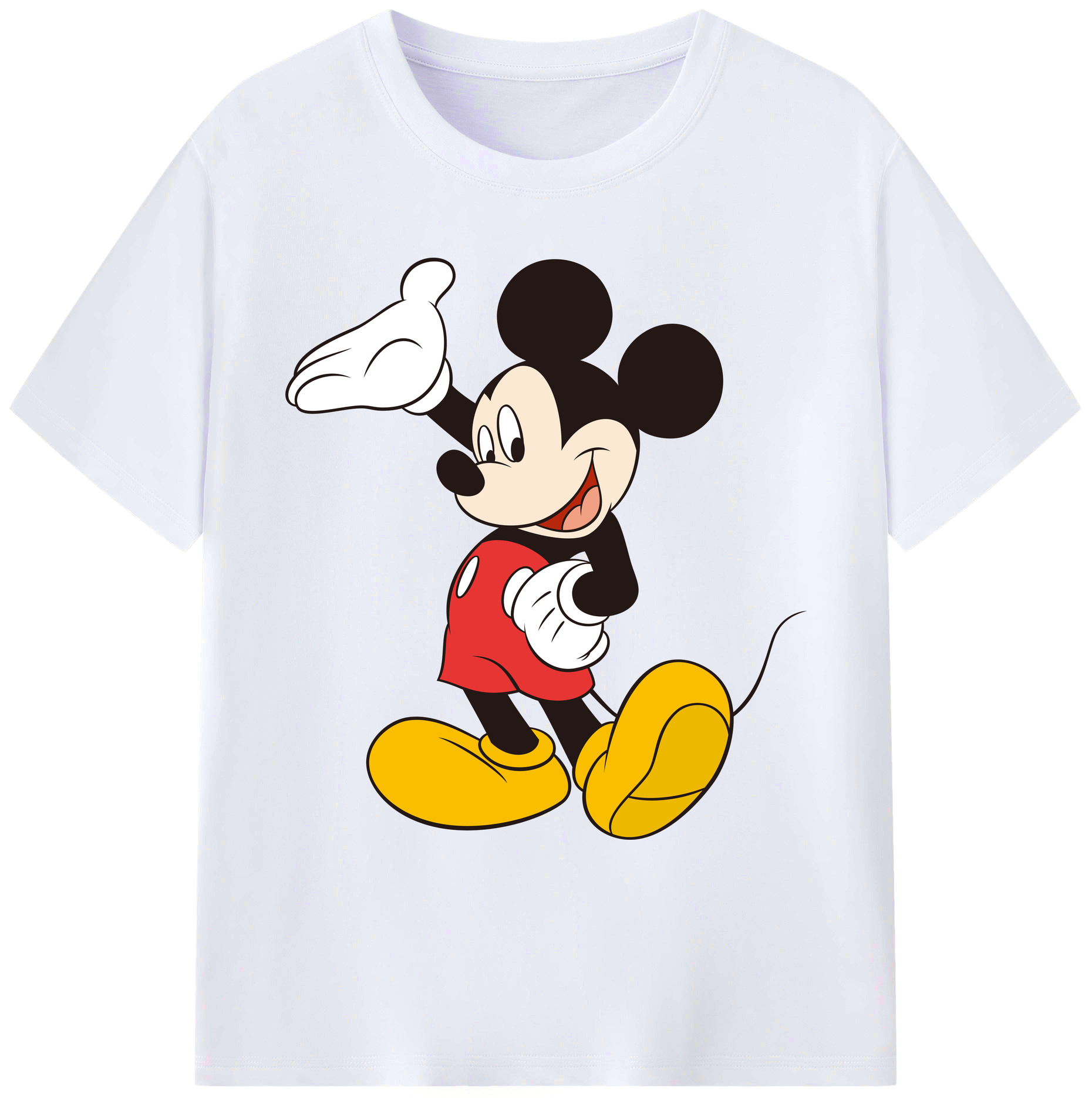 ミッキーマウス Mickey Mouse 綿100％ メンズ半袖Tシャツ｜肌触りやわらか＆通気性