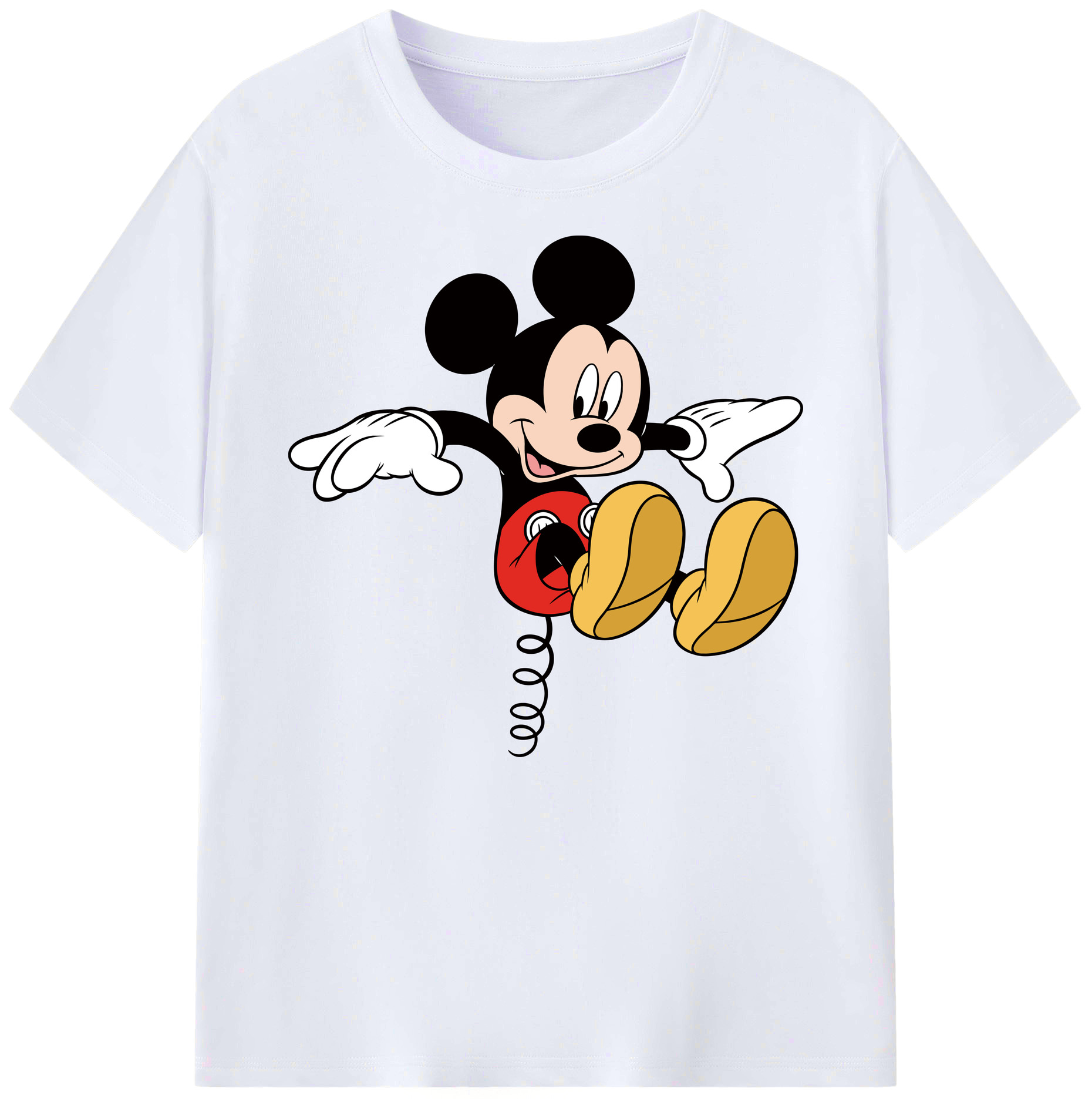 ミッキーマウス Mickey Mouse 綿100％ メンズ半袖Tシャツ｜肌触りやわらか＆通気性