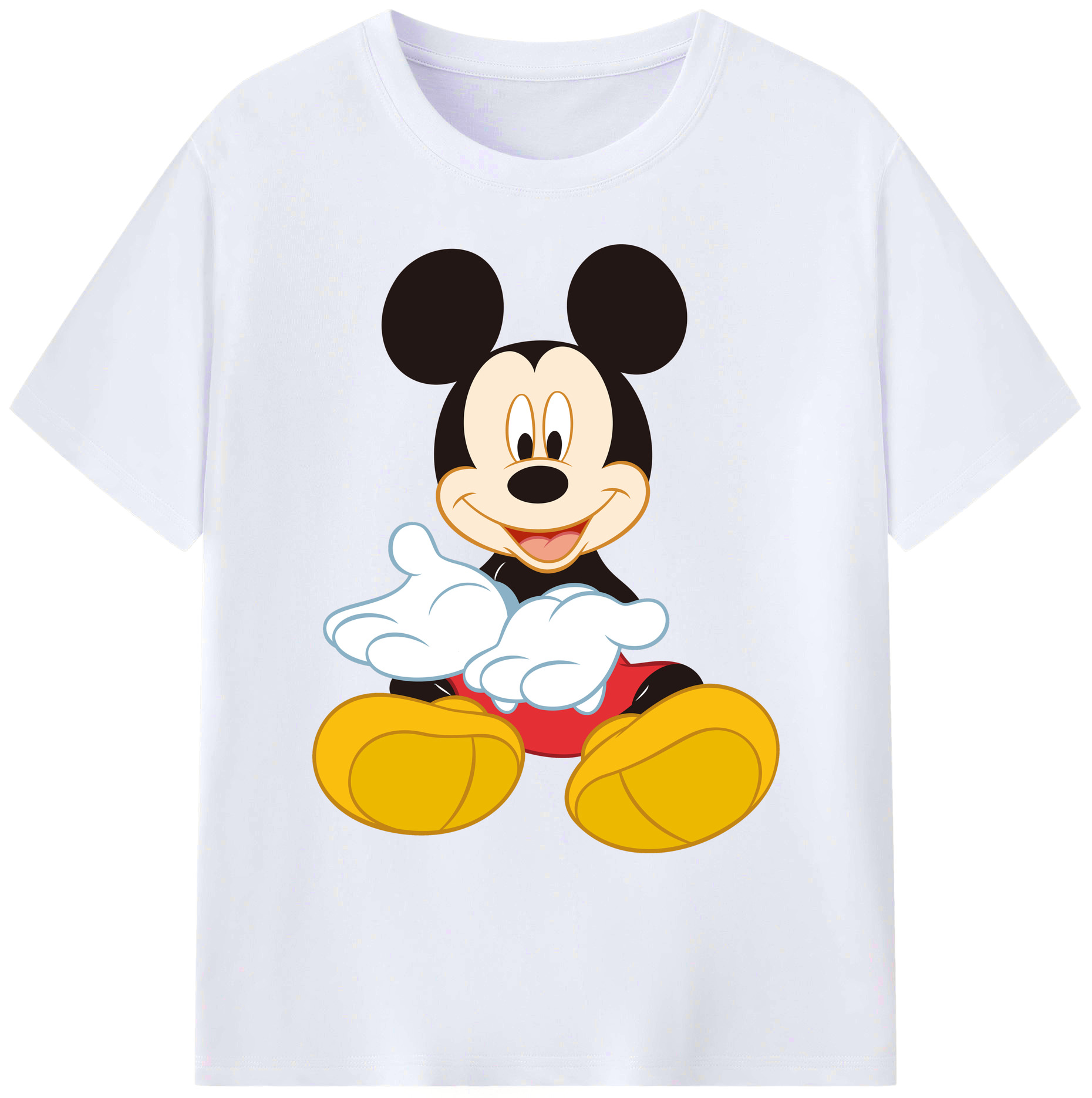 ミッキーマウス Mickey Mouse 綿100％ メンズ半袖Tシャツ｜肌触りやわらか＆通気性