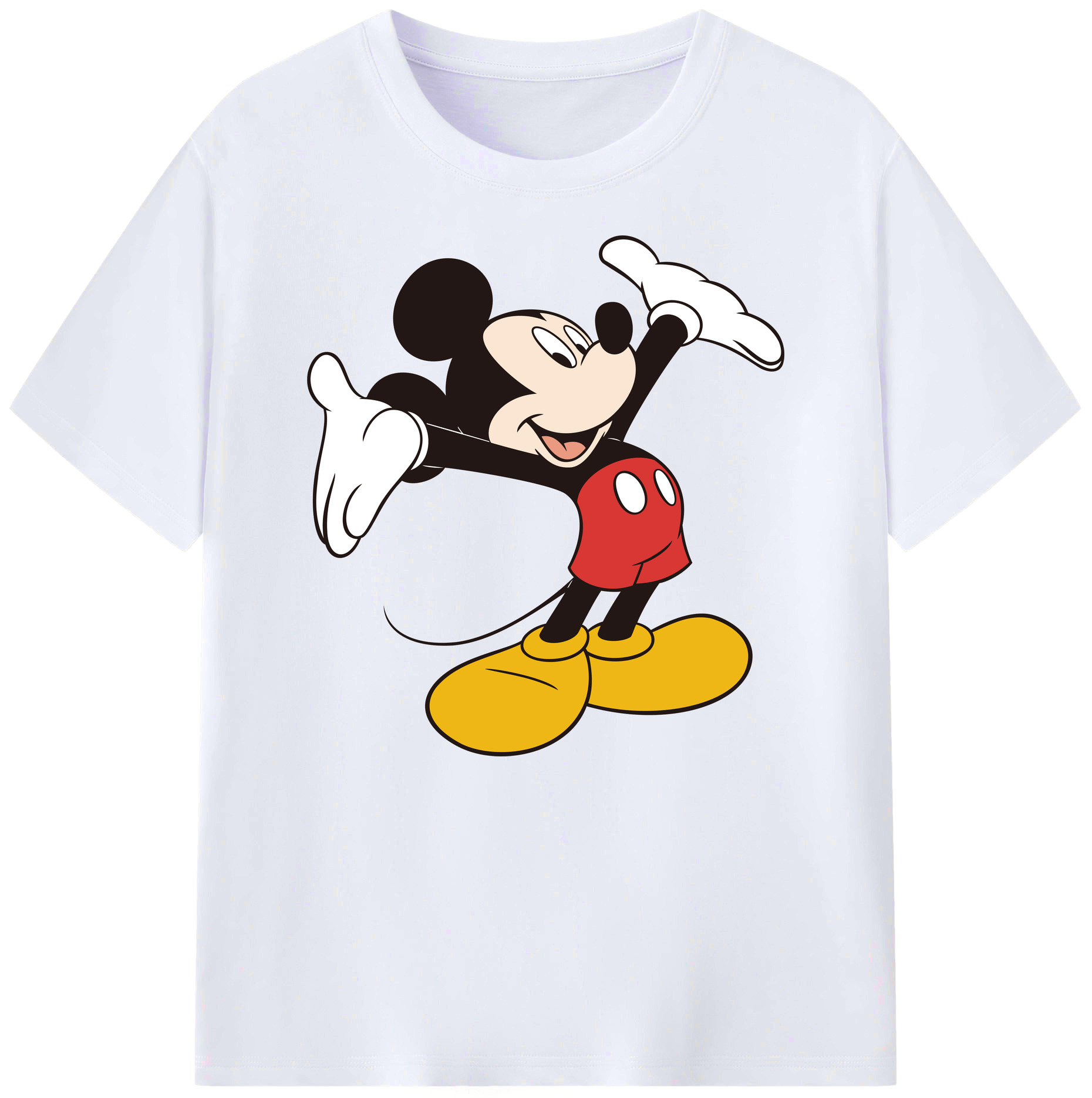 ミッキーマウス Mickey Mouse 綿100％ メンズ半袖Tシャツ｜肌触りやわらか＆通気性