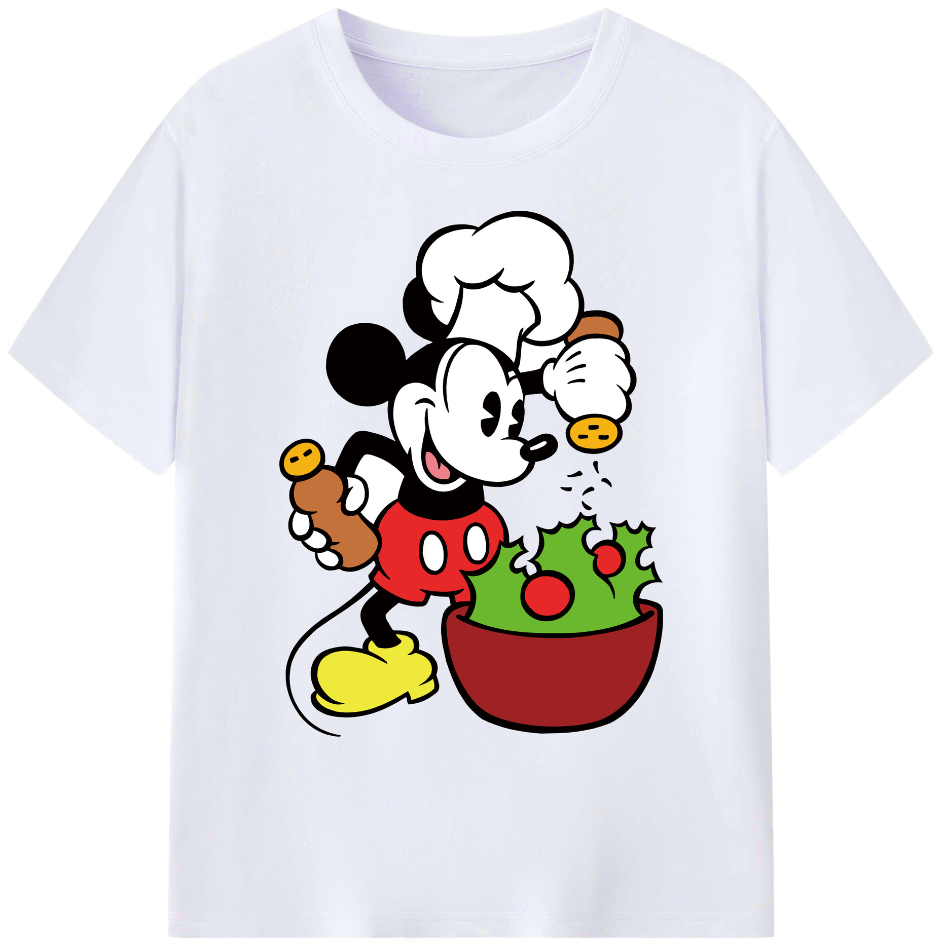 ミッキーマウス Mickey Mouse 綿100％ メンズ半袖Tシャツ｜肌触りやわらか＆通気性