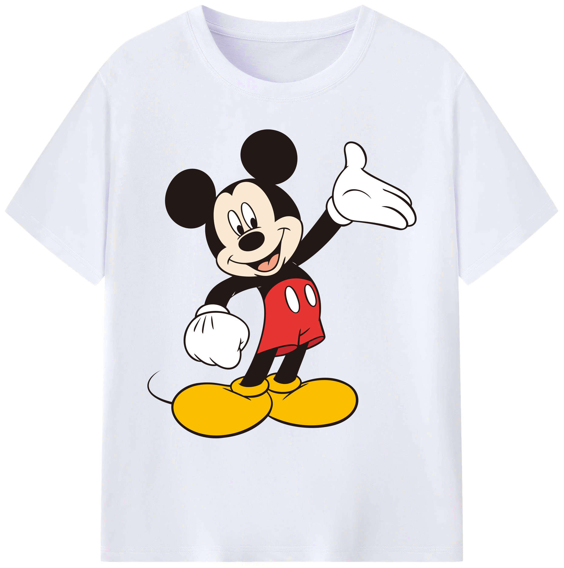 ミッキーマウス Mickey Mouse 綿100％ メンズ半袖Tシャツ｜肌触りやわらか＆通気性