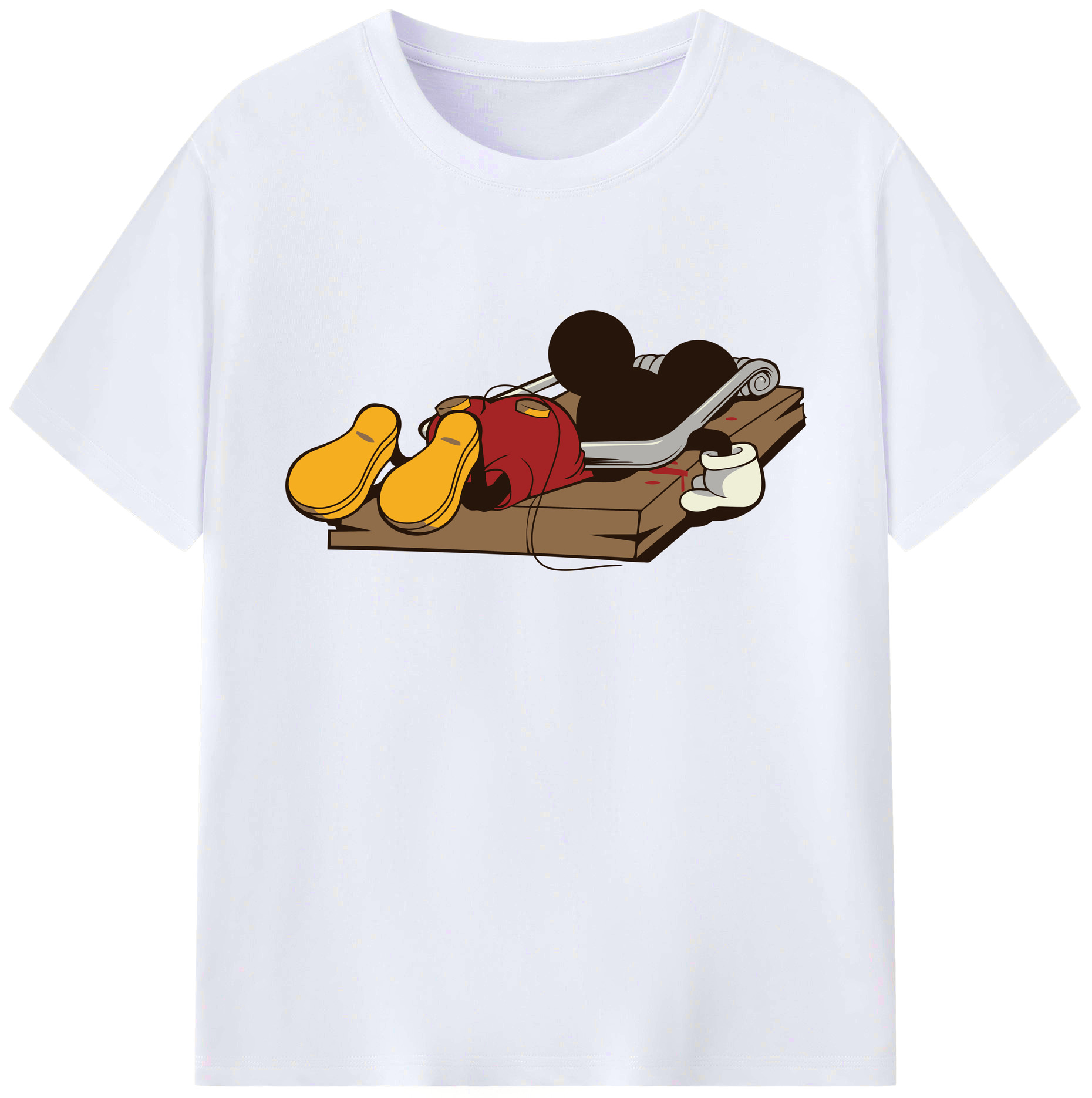 ミッキーマウス Mickey Mouse 綿100％ メンズ半袖Tシャツ｜肌触りやわらか＆通気性