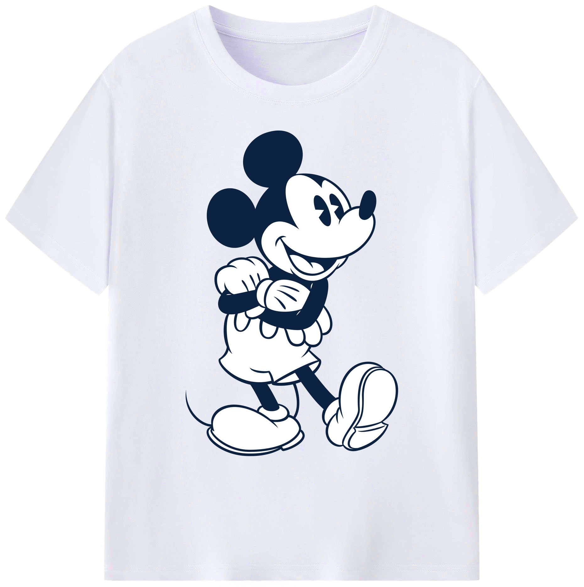 ミッキーマウス Mickey Mouse 綿100％ メンズ半袖Tシャツ｜肌触りやわらか＆通気性