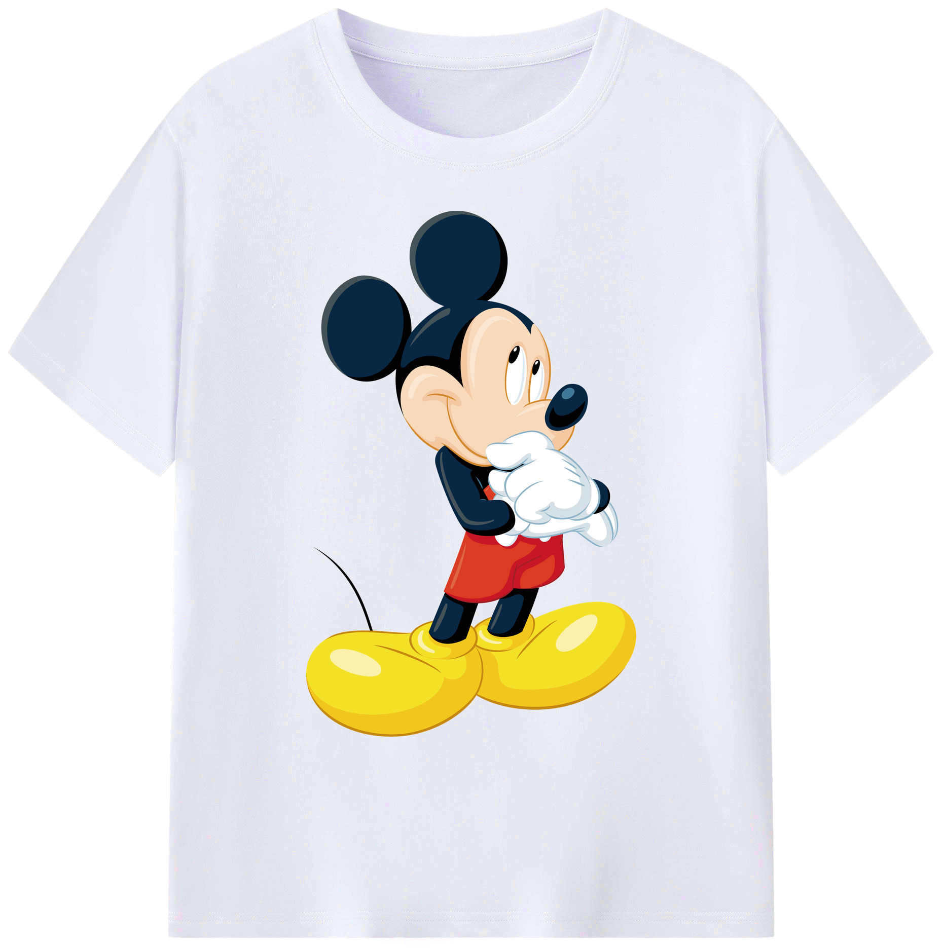 ミッキーマウス Mickey Mouse 綿100％ メンズ半袖Tシャツ｜肌触りやわらか＆通気性
