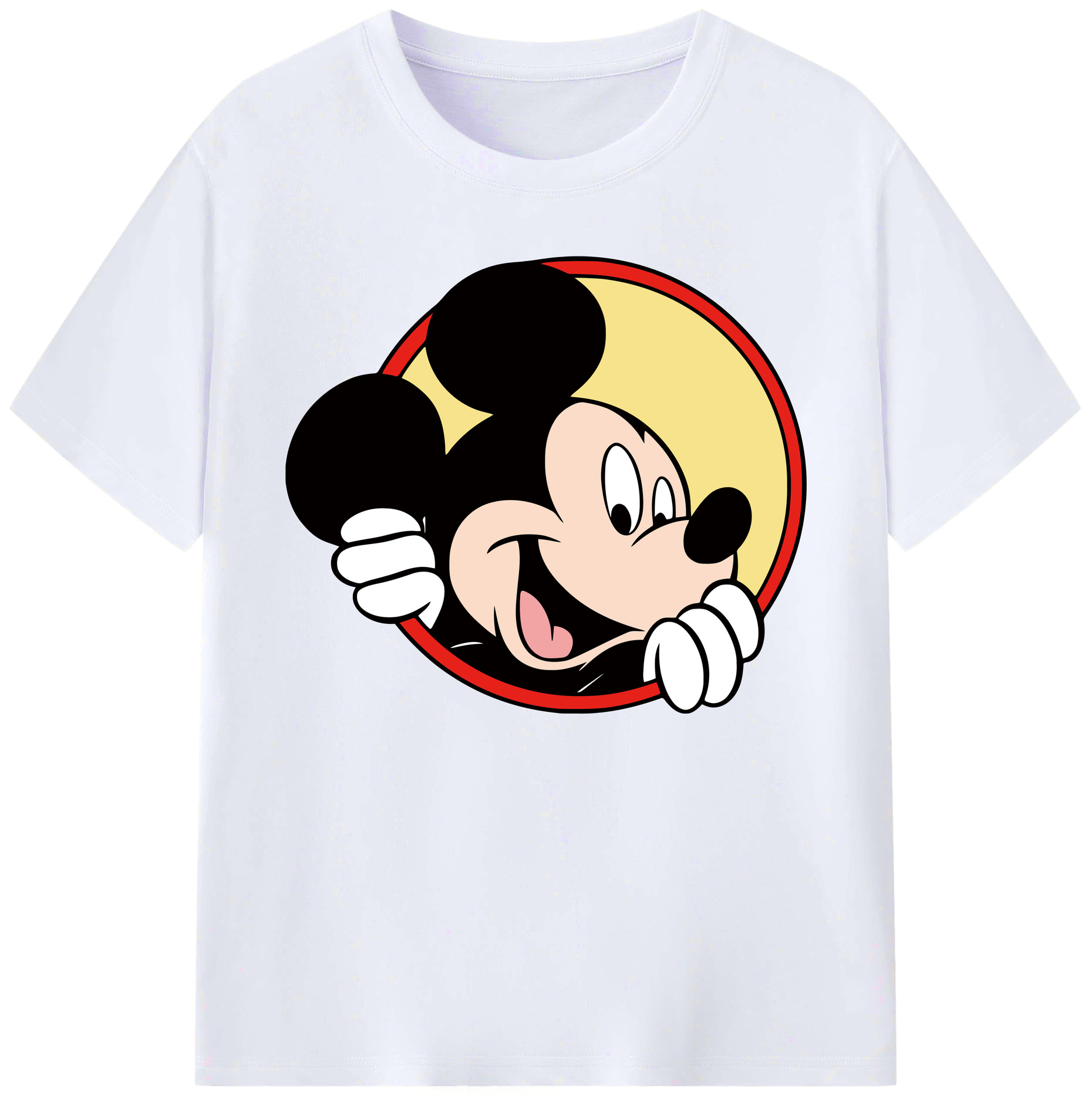 ミッキーマウス Mickey Mouse 綿100％ メンズ半袖Tシャツ｜肌触りやわらか＆通気性