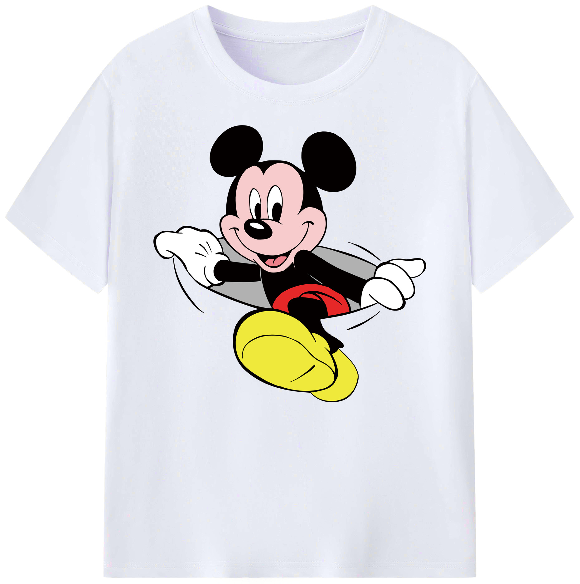 ミッキーマウス Mickey Mouse 綿100％ メンズ半袖Tシャツ｜肌触りやわらか＆通気性