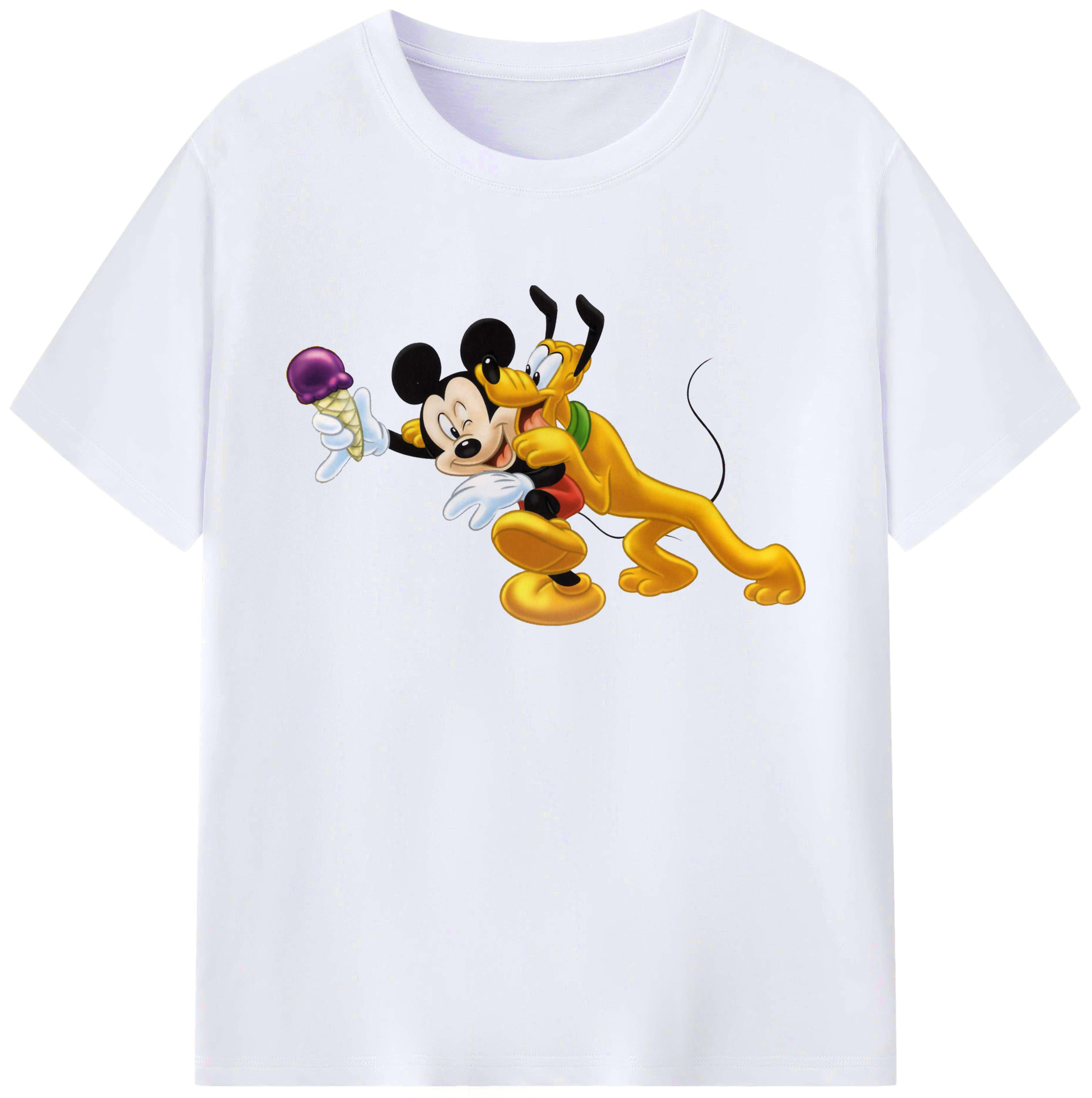 ミッキーマウス Mickey Mouse 綿100％ メンズ半袖Tシャツ｜肌触りやわらか＆通気性