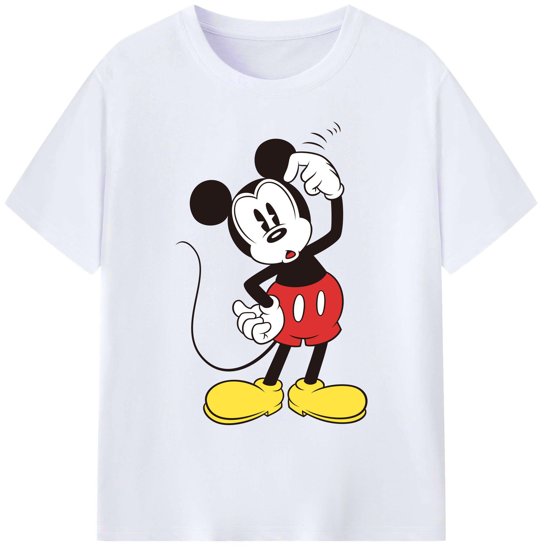 ミッキーマウス Mickey Mouse 綿100％ メンズ半袖Tシャツ｜肌触りやわらか＆通気性