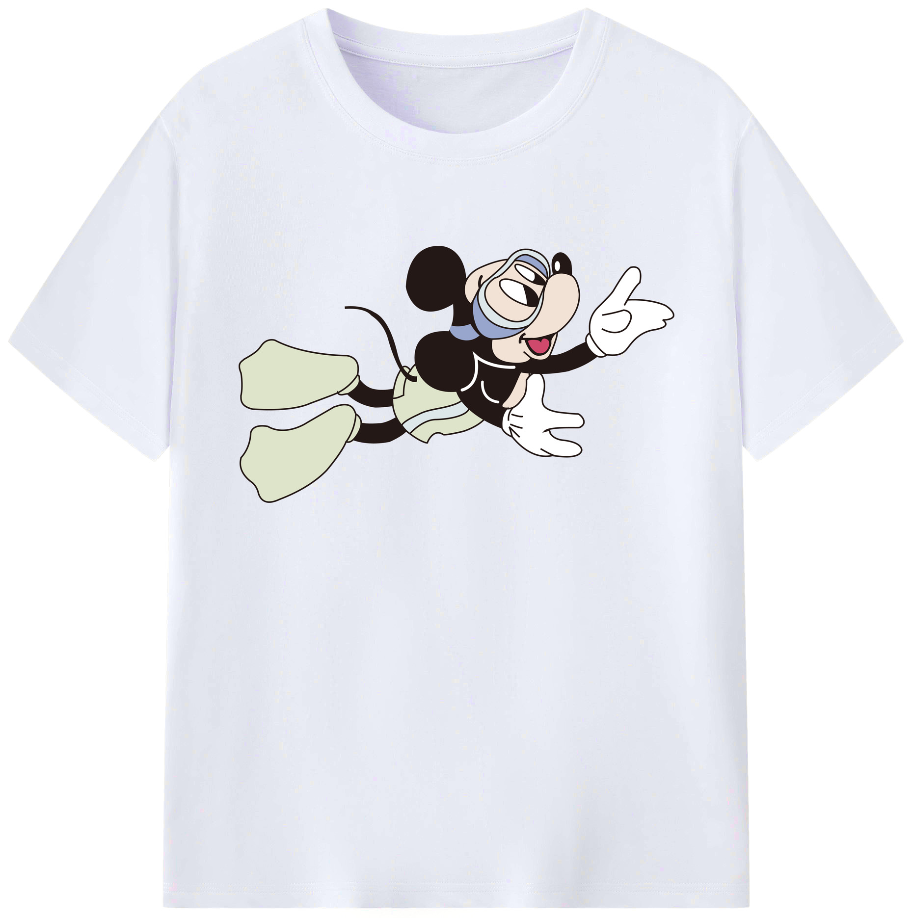 ミッキーマウス Mickey Mouse 綿100％ メンズ半袖Tシャツ｜肌触りやわらか＆通気性