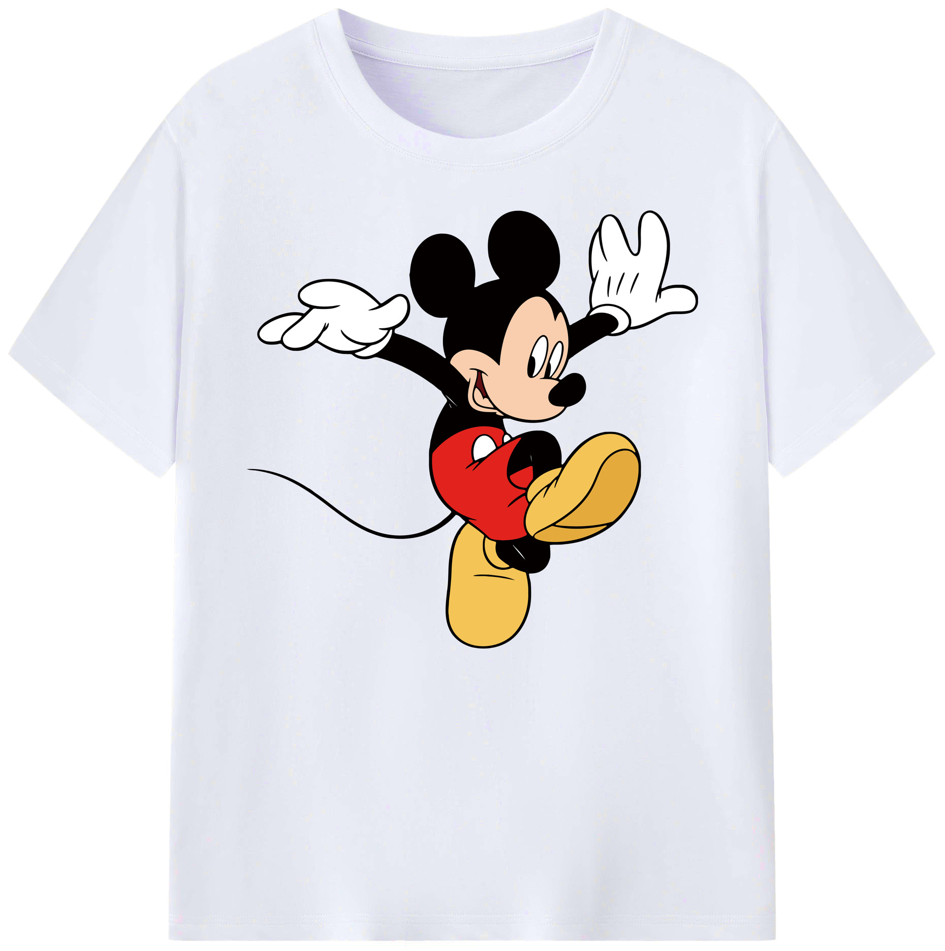 ミッキーマウス Mickey Mouse 綿100％ メンズ半袖Tシャツ｜肌触りやわらか＆通気性