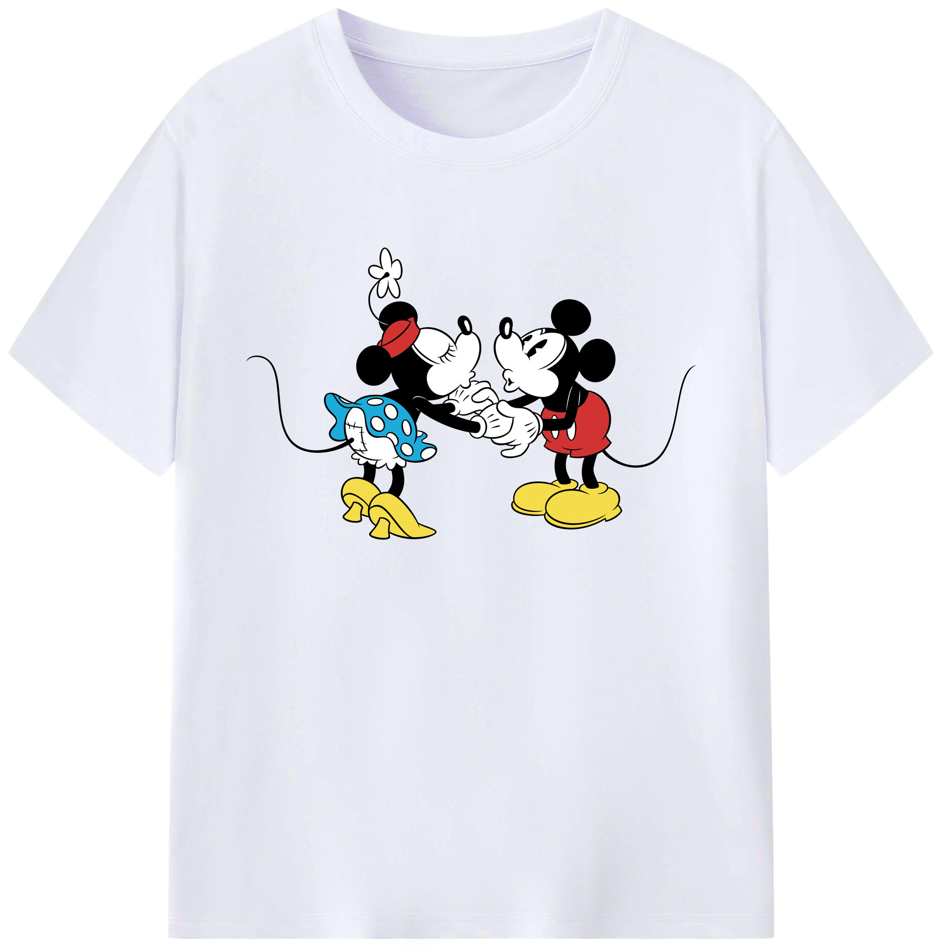 ミッキーマウス Mickey Mouse 綿100％ メンズ半袖Tシャツ｜肌触りやわらか＆通気性