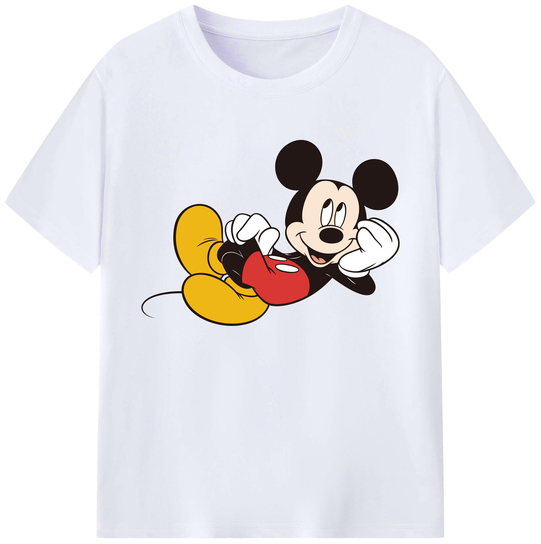 ミッキーマウス Mickey Mouse 綿100％ メンズ半袖Tシャツ｜肌触りやわらか＆通気性