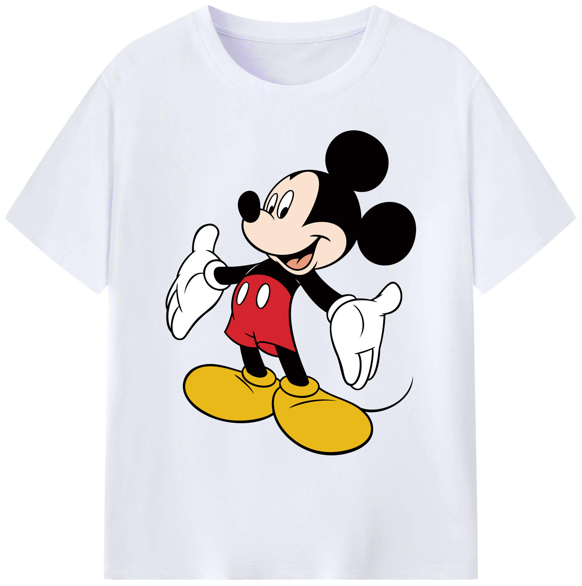 ミッキーマウス Mickey Mouse 綿100％ メンズ半袖Tシャツ｜肌触りやわらか＆通気性