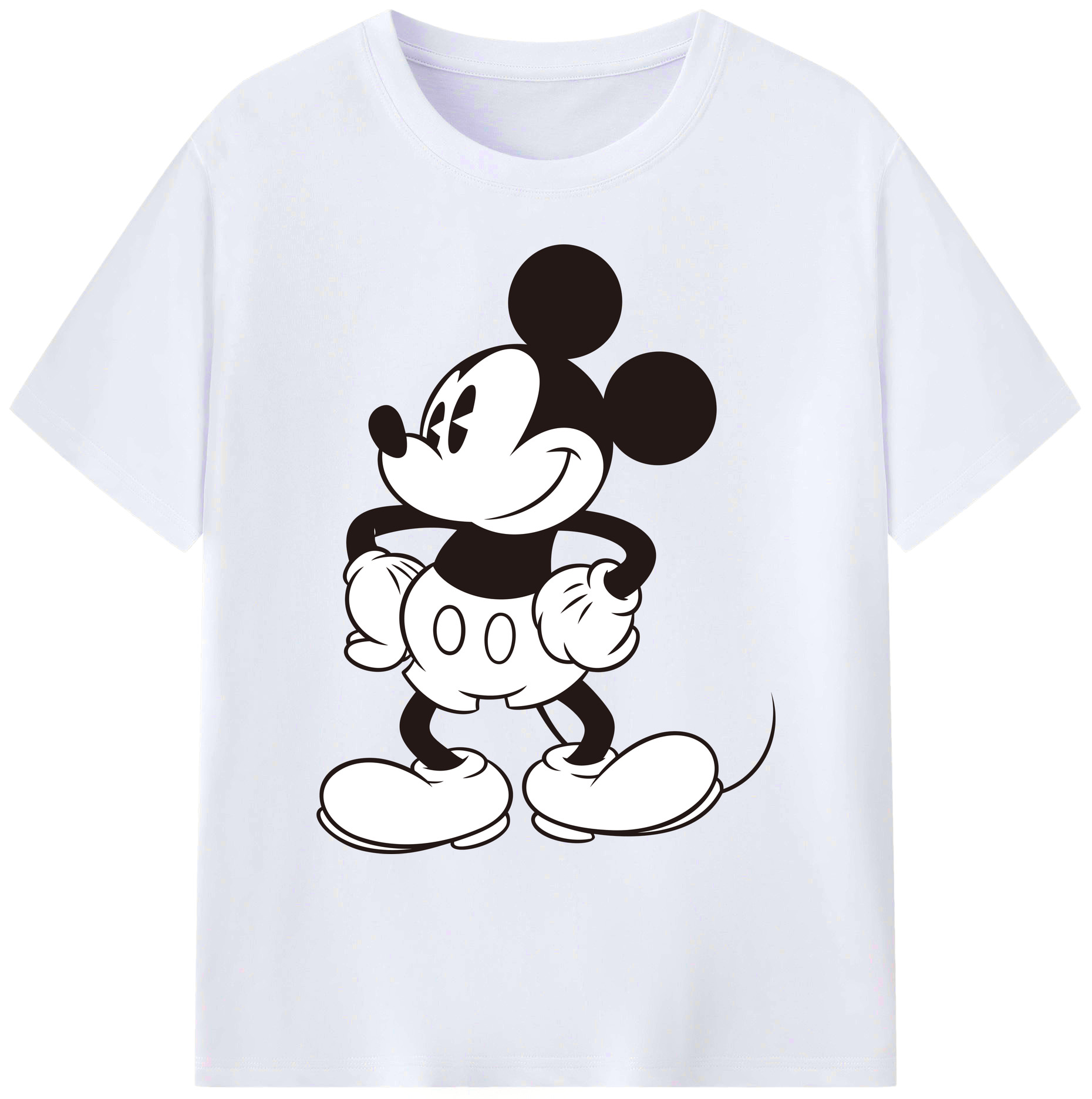 ミッキーマウス Mickey Mouse 綿100％ メンズ半袖Tシャツ｜肌触りやわらか＆通気性