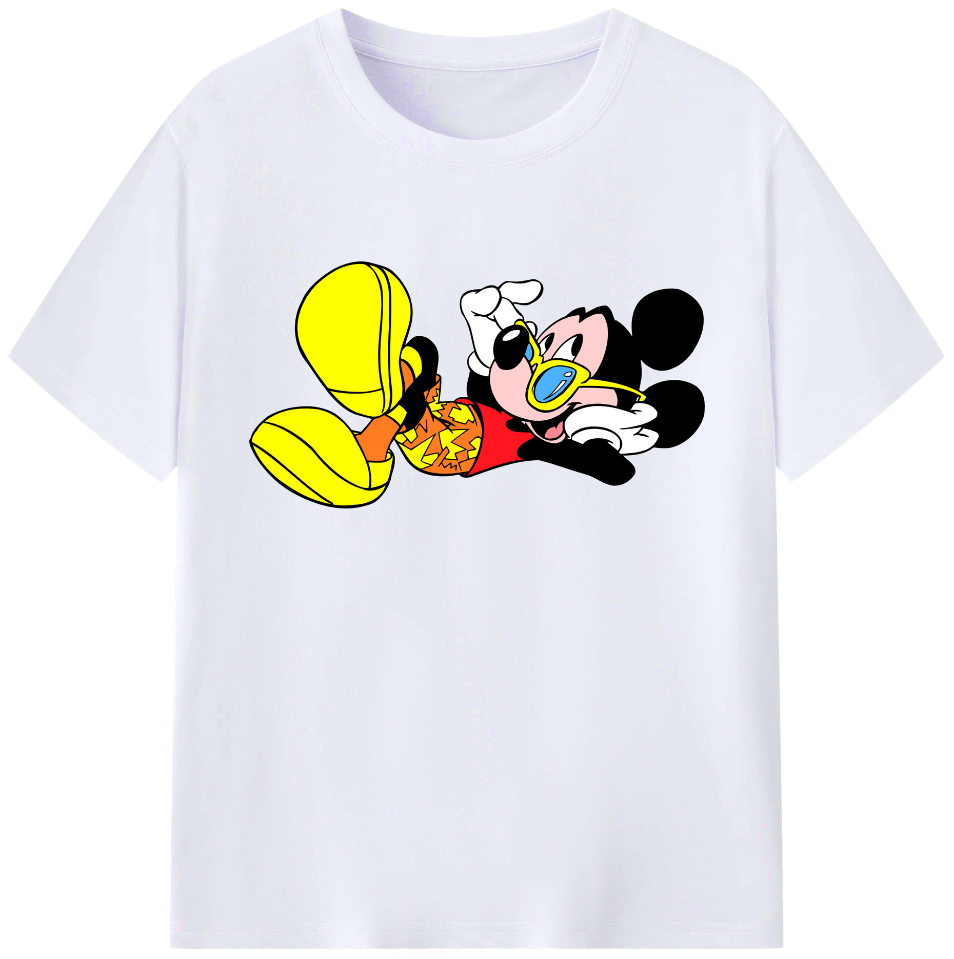 ミッキーマウス Mickey Mouse 綿100％ メンズ半袖Tシャツ｜肌触りやわらか＆通気性