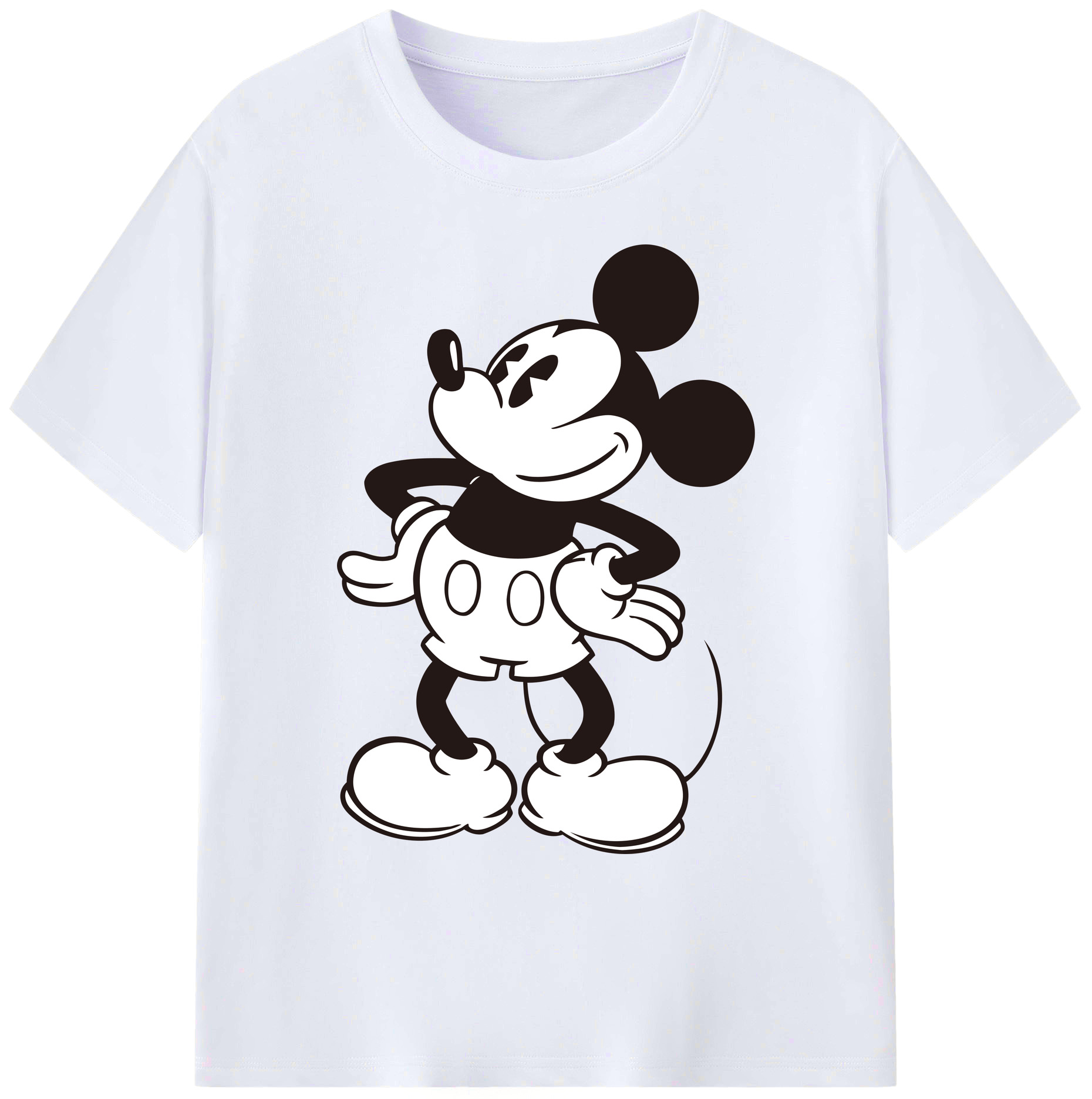 ミッキーマウス Mickey Mouse 綿100％ メンズ半袖Tシャツ｜肌触りやわらか＆通気性