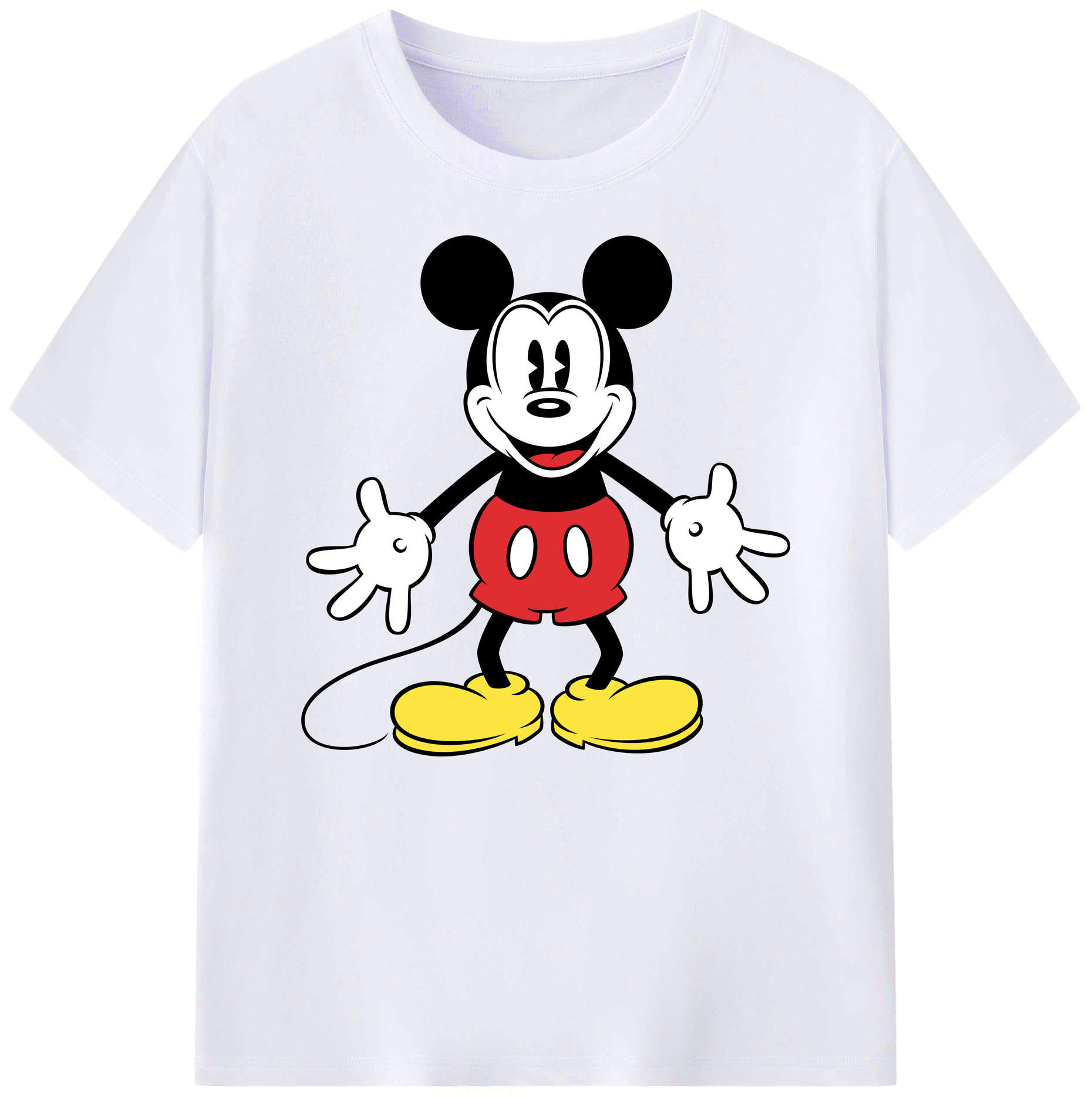 ミッキーマウス Mickey Mouse 綿100％ メンズ半袖Tシャツ｜肌触りやわらか＆通気性