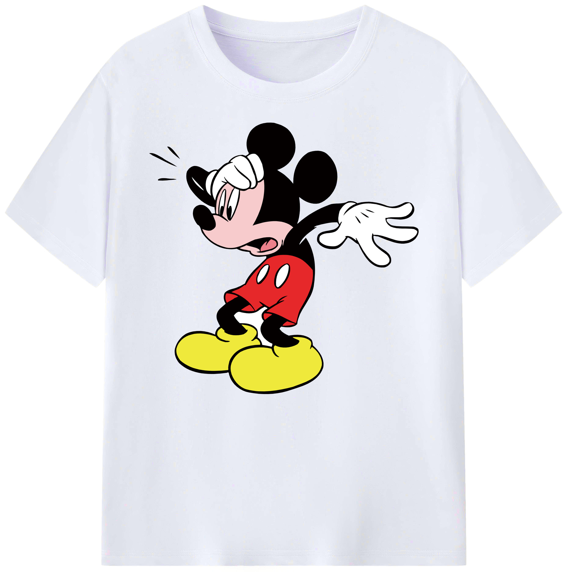 ミッキーマウス Mickey Mouse 綿100％ メンズ半袖Tシャツ｜肌触りやわらか＆通気性