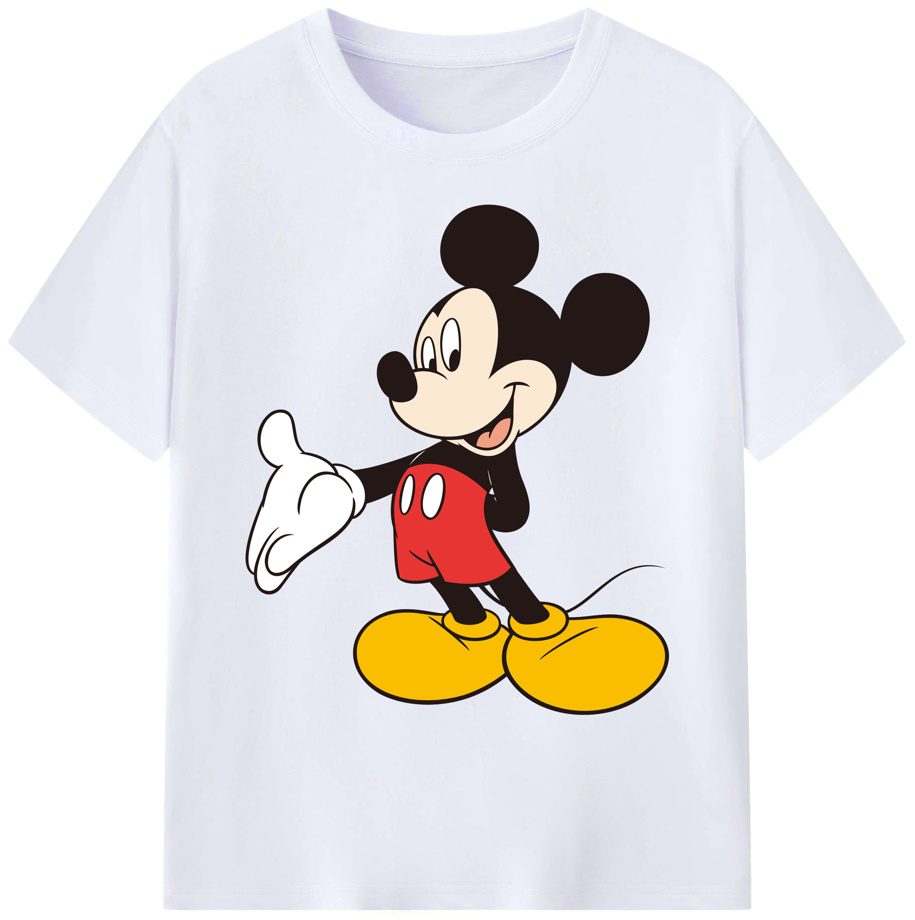 ミッキーマウス Mickey Mouse 綿100％ メンズ半袖Tシャツ｜肌触りやわらか＆通気性