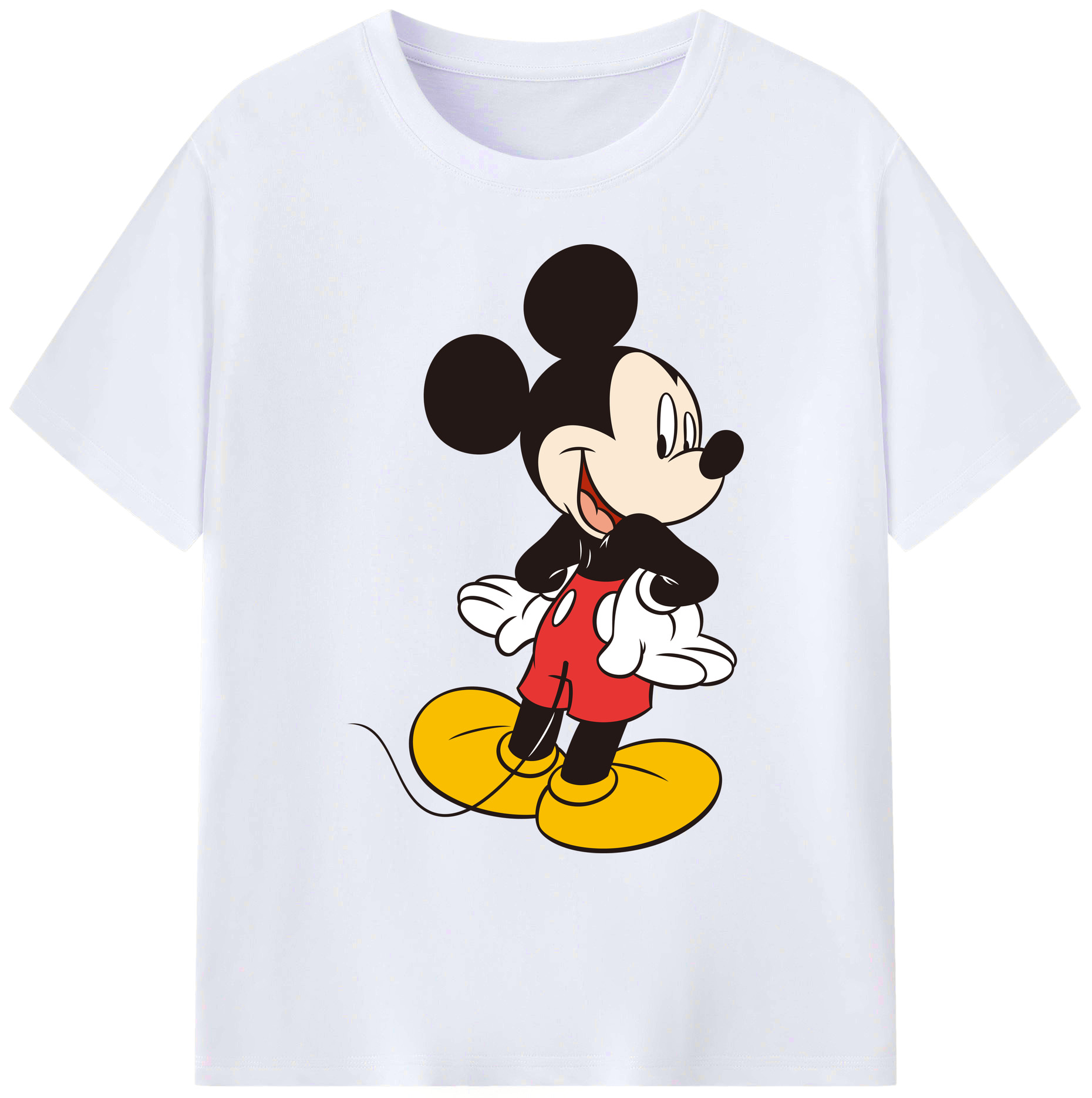 ミッキーマウス Mickey Mouse 綿100％ メンズ半袖Tシャツ｜肌触りやわらか＆通気性