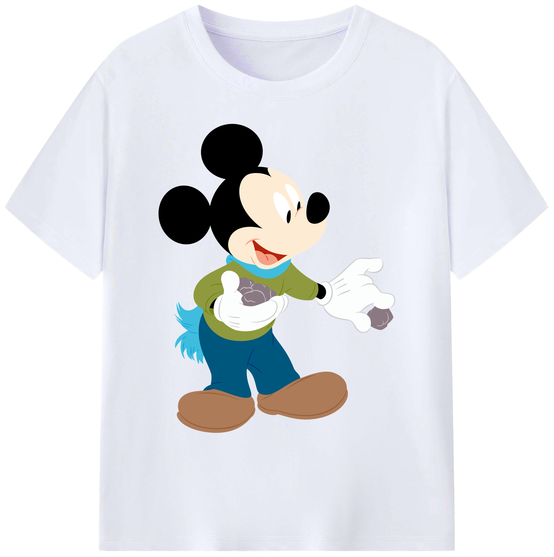 ミッキーマウス Mickey Mouse 綿100％ メンズ半袖Tシャツ｜肌触りやわらか＆通気性