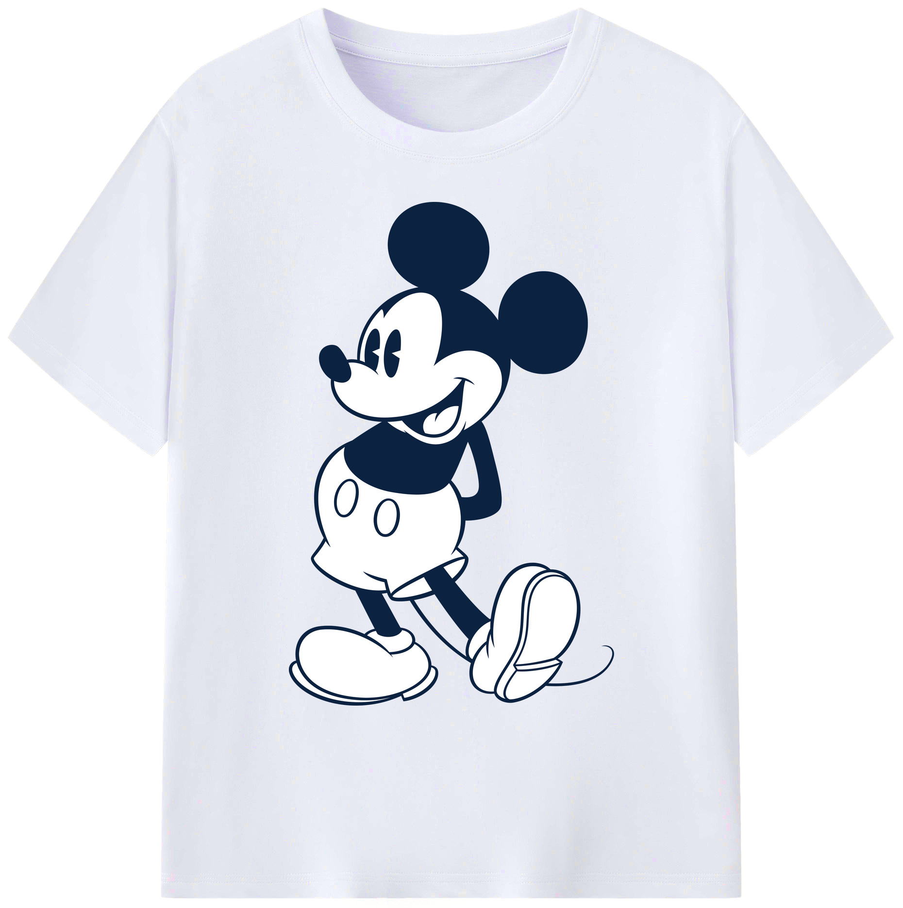 ミッキーマウス Mickey Mouse 綿100％ メンズ半袖Tシャツ｜肌触りやわらか＆通気性