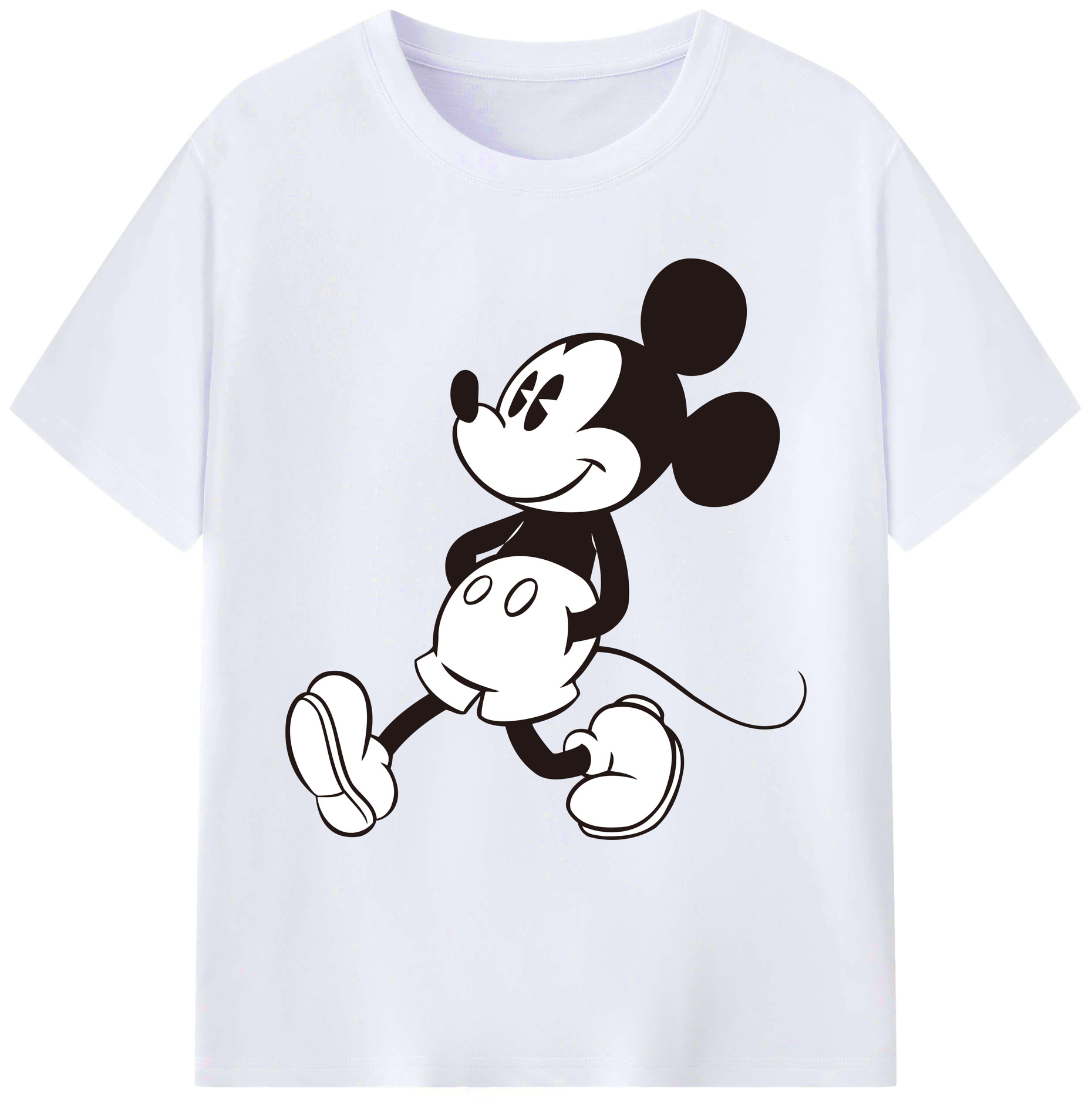 ミッキーマウス Mickey Mouse 綿100％ メンズ半袖Tシャツ｜肌触りやわらか＆通気性
