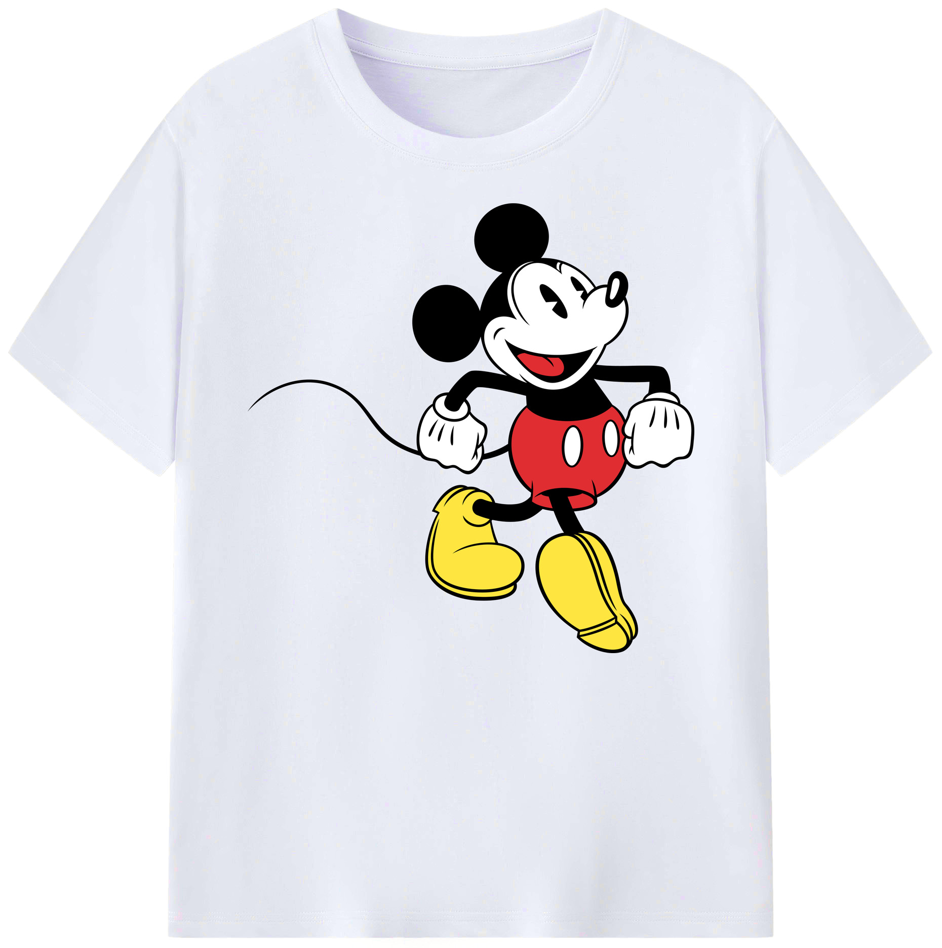 ミッキーマウス Mickey Mouse 綿100％ メンズ半袖Tシャツ｜肌触りやわらか＆通気性