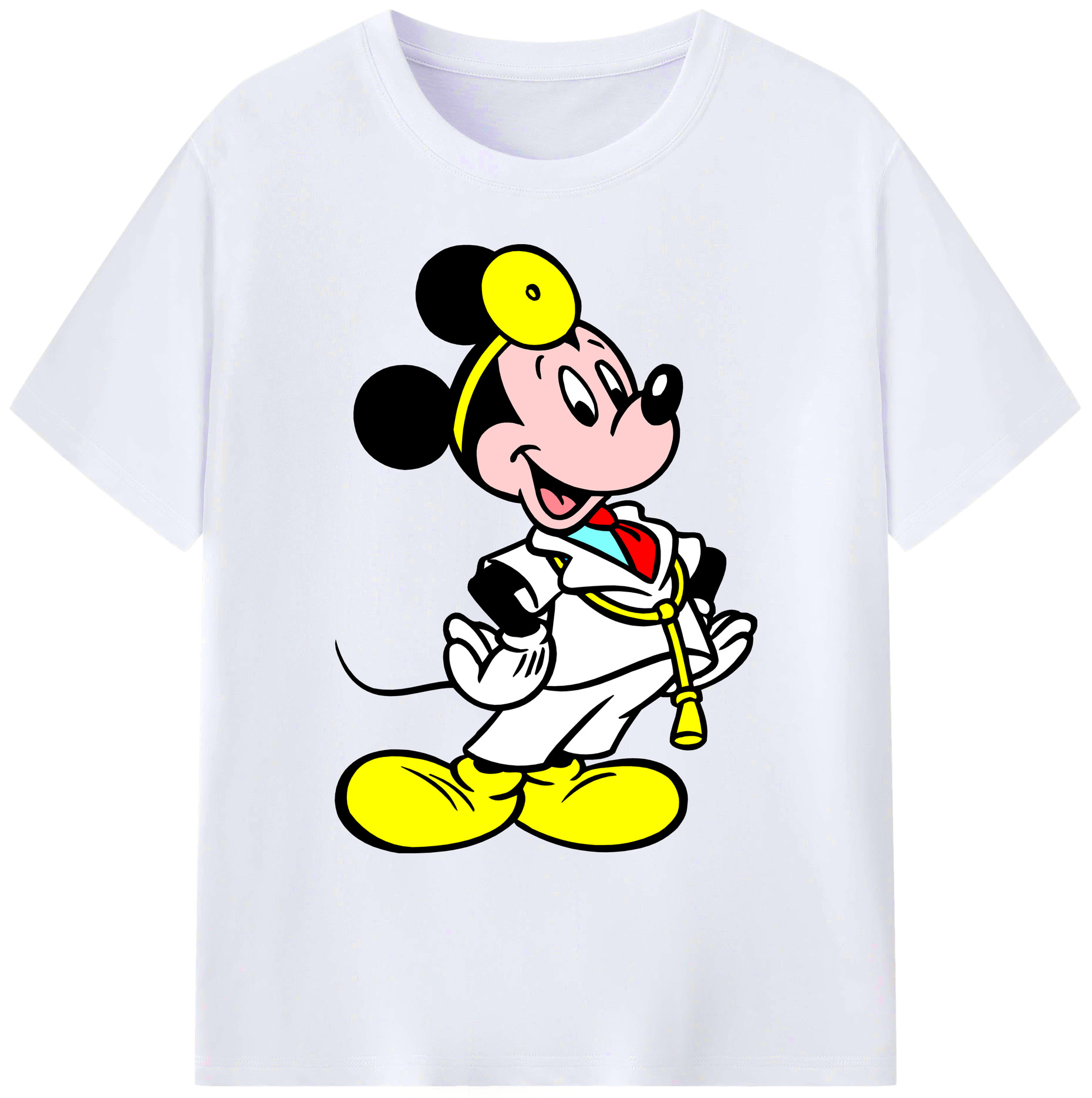 ミッキーマウス Mickey Mouse 綿100％ メンズ半袖Tシャツ｜肌触りやわらか＆通気性