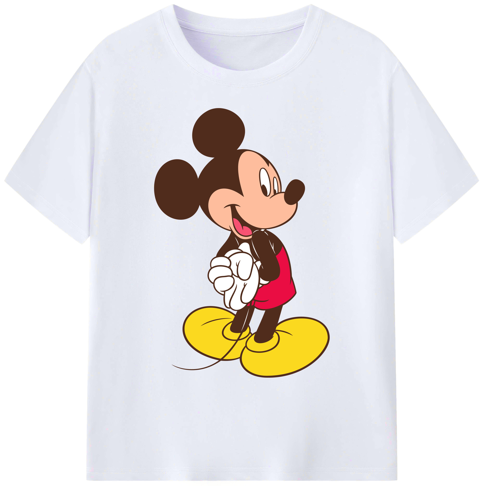 ミッキーマウス Mickey Mouse 綿100％ メンズ半袖Tシャツ｜肌触りやわらか＆通気性