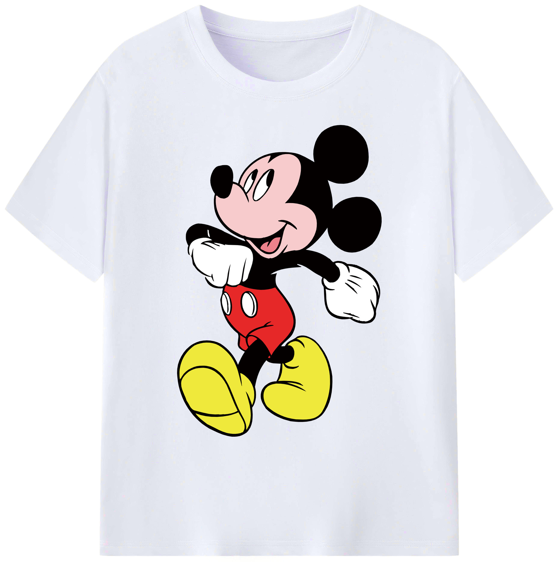ミッキーマウス Mickey Mouse 綿100％ メンズ半袖Tシャツ｜肌触りやわらか＆通気性