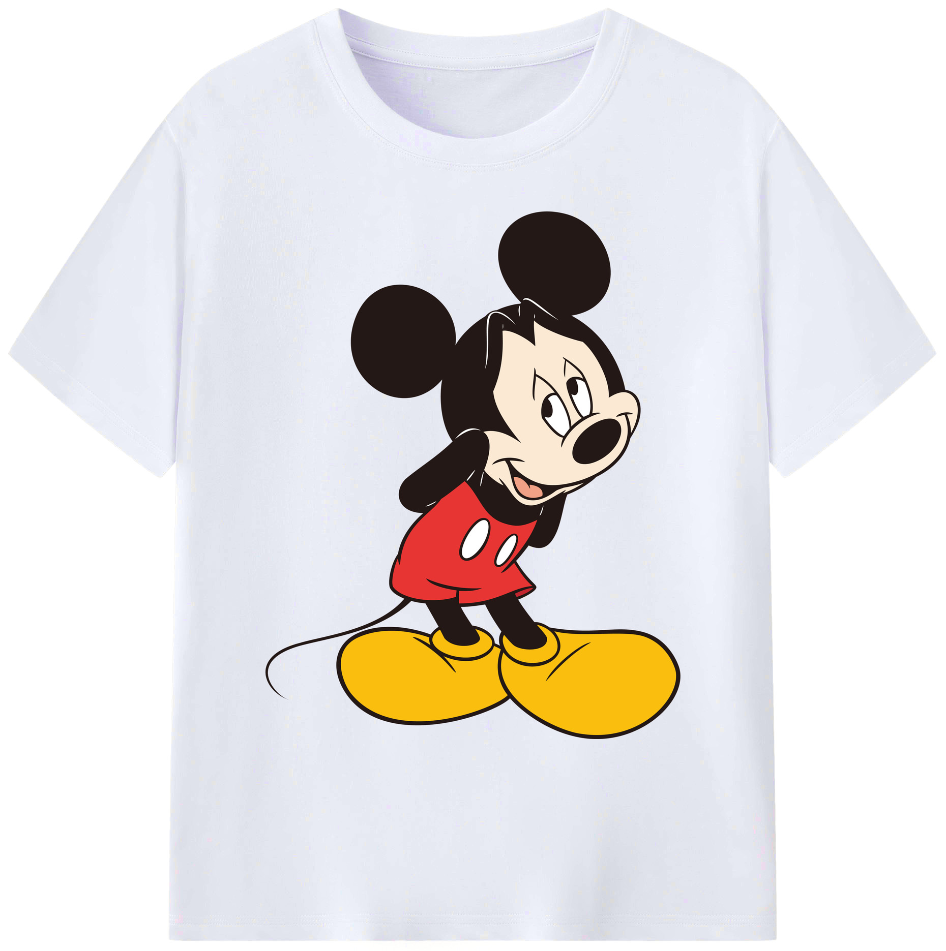 ミッキーマウス Mickey Mouse 綿100％ メンズ半袖Tシャツ｜肌触りやわらか＆通気性